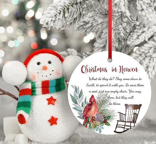 Miniatura 5 de Adornos de Navidad en el cielo con adornos de silla, cardenales, adornos de Navidad, regalos de condolencias por la pérdida de un ser querido,