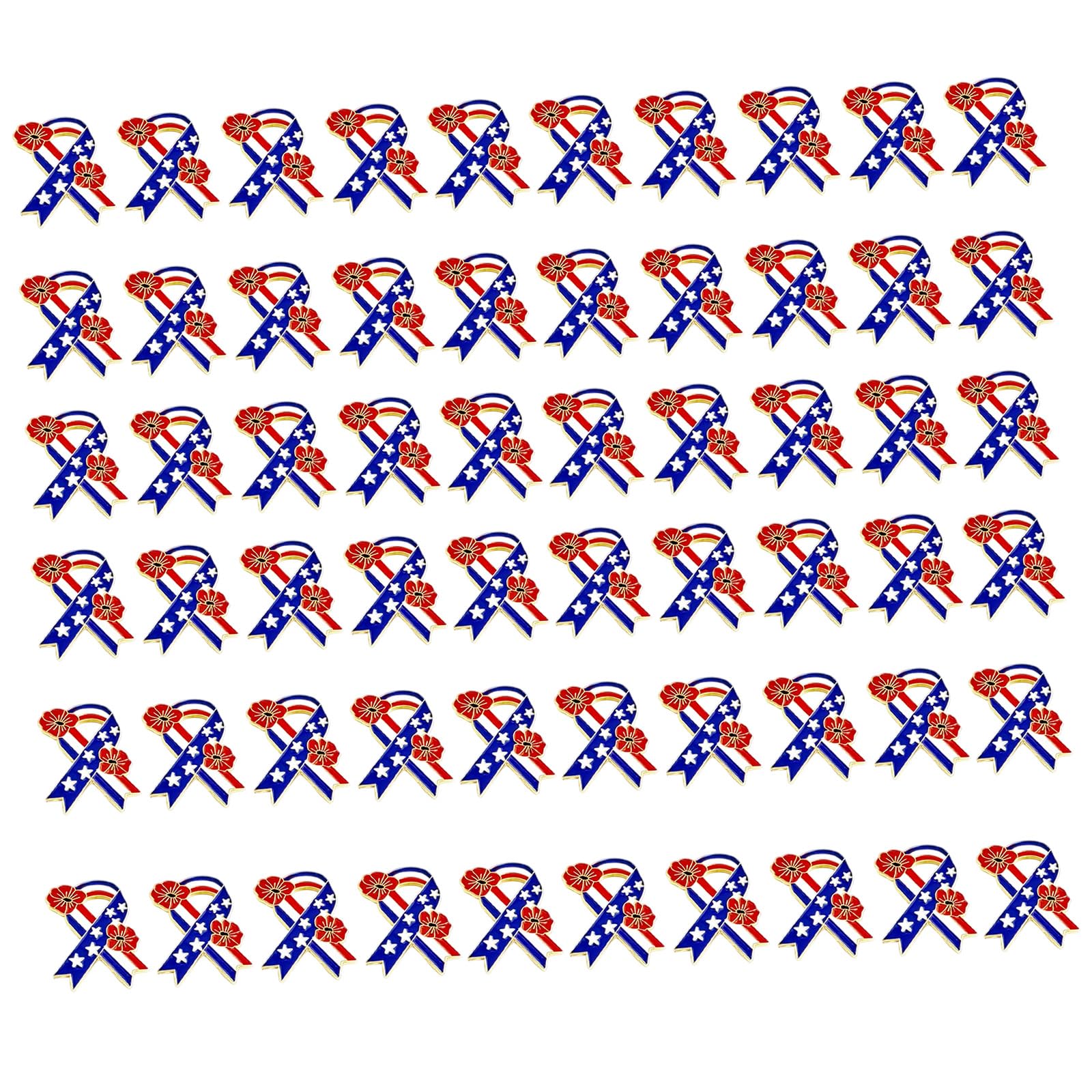 Broche drapeau américain fleur avec étoiles pour veste chic - 7