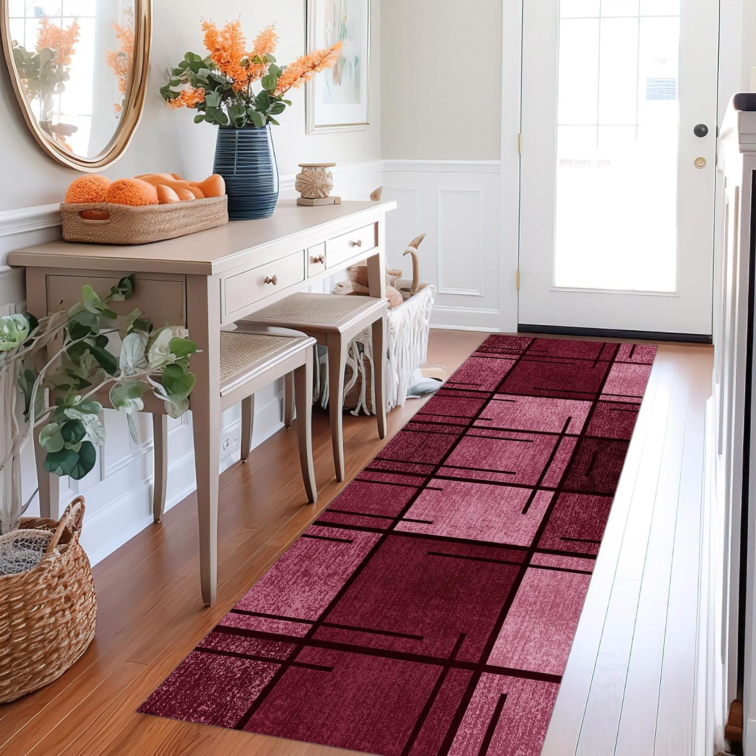 Tappeto passatoia lungo per corridoio, cucina, antiscivolo, lavabile, design moderno, 100 x 300 cm, tappeto da cucina al metro, per sala da pranzo, camera da letto, soggiorno