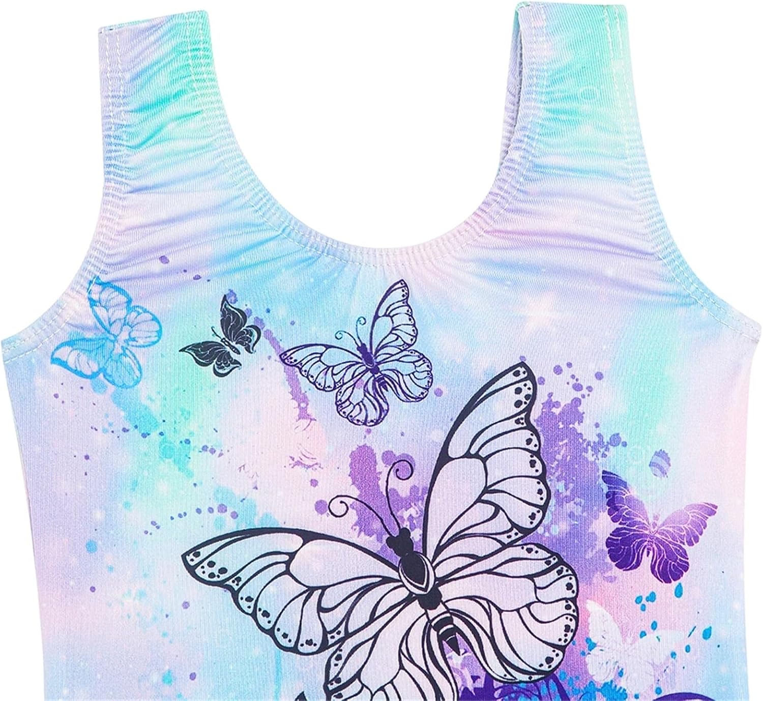 Gymnastics Leotards Girls Gymnastics Leotards Unitard Clothes Cute Tumbling Dance Outfit With Matching Shorts(140cm)