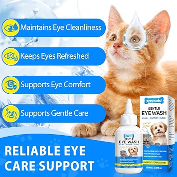 Dog Eye Drops 60ml, Eye Drops for Dog Cat Antibacterial for Infection, Dry, Itchy, Irritated, Gunky & Tear Stain Eyes (1)