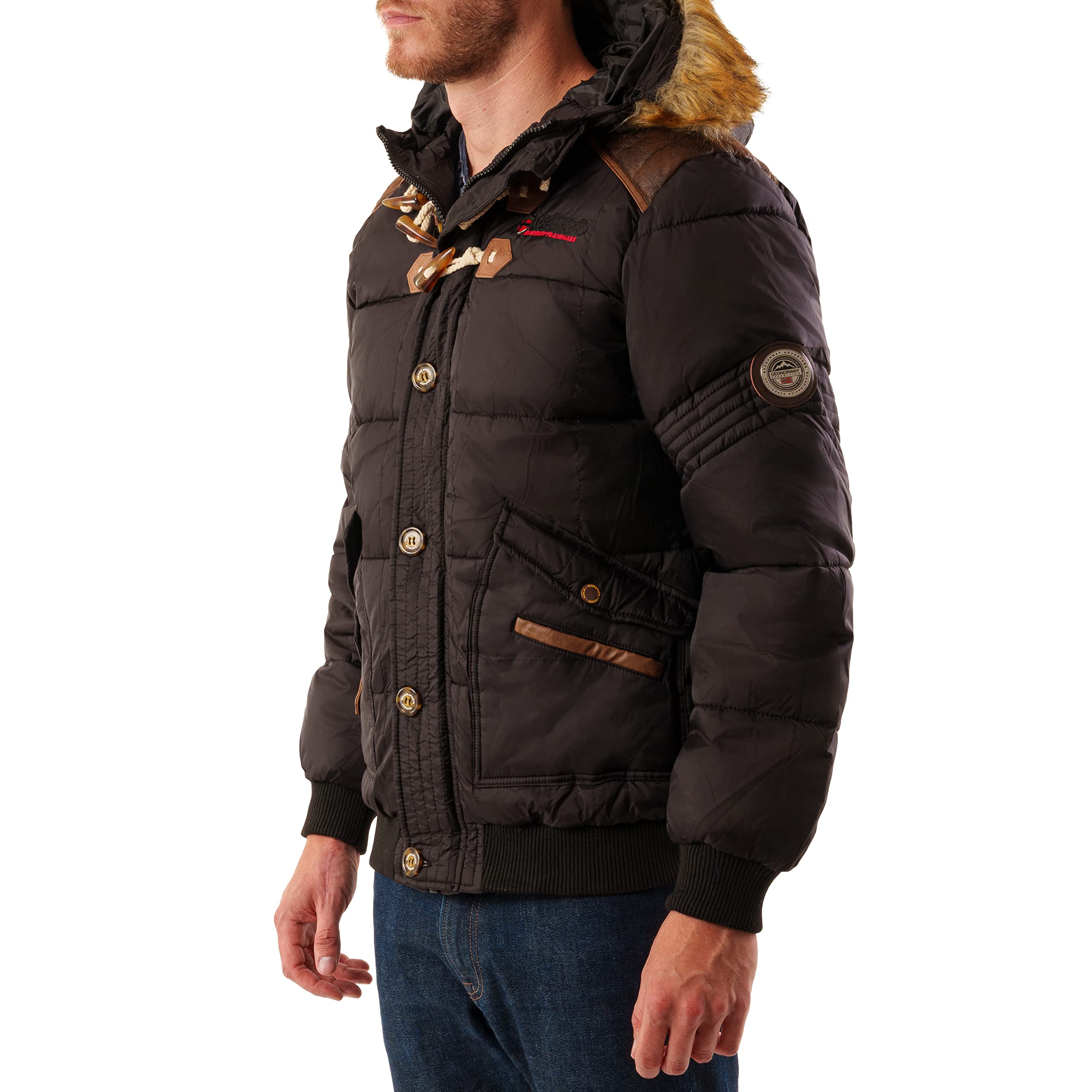 Geographical Norway Belphegore Men Distribrands - Giacca Calda Uomo Casual - Cappotto Cappuccio Antivento - Giubbotto Caldo Invernale Giacca - Giacche Classico Zip Uomo Parka