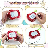 Vista 11 de Paquete de 22 mini pizarras magnéticas de dibujo (6 colores), mochila para niños, llavero, tablones de dibujo, borrables y bloc de escritura