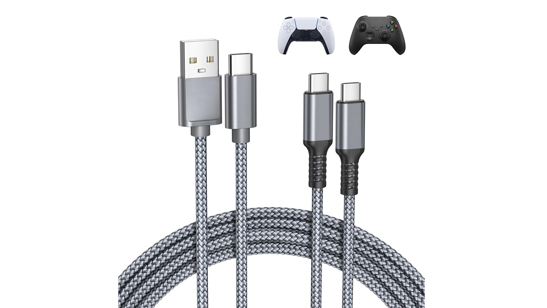Image of Basesailor USB Type C Charge Cord for PS5 Controller USB to USBC Cable | 3.3FT 2P for Xbox Series X|S Core,Elite Series 2 Controller,for Nintendo Switch 2,PlayStation 5 DualSense,PS5 Pro Controller