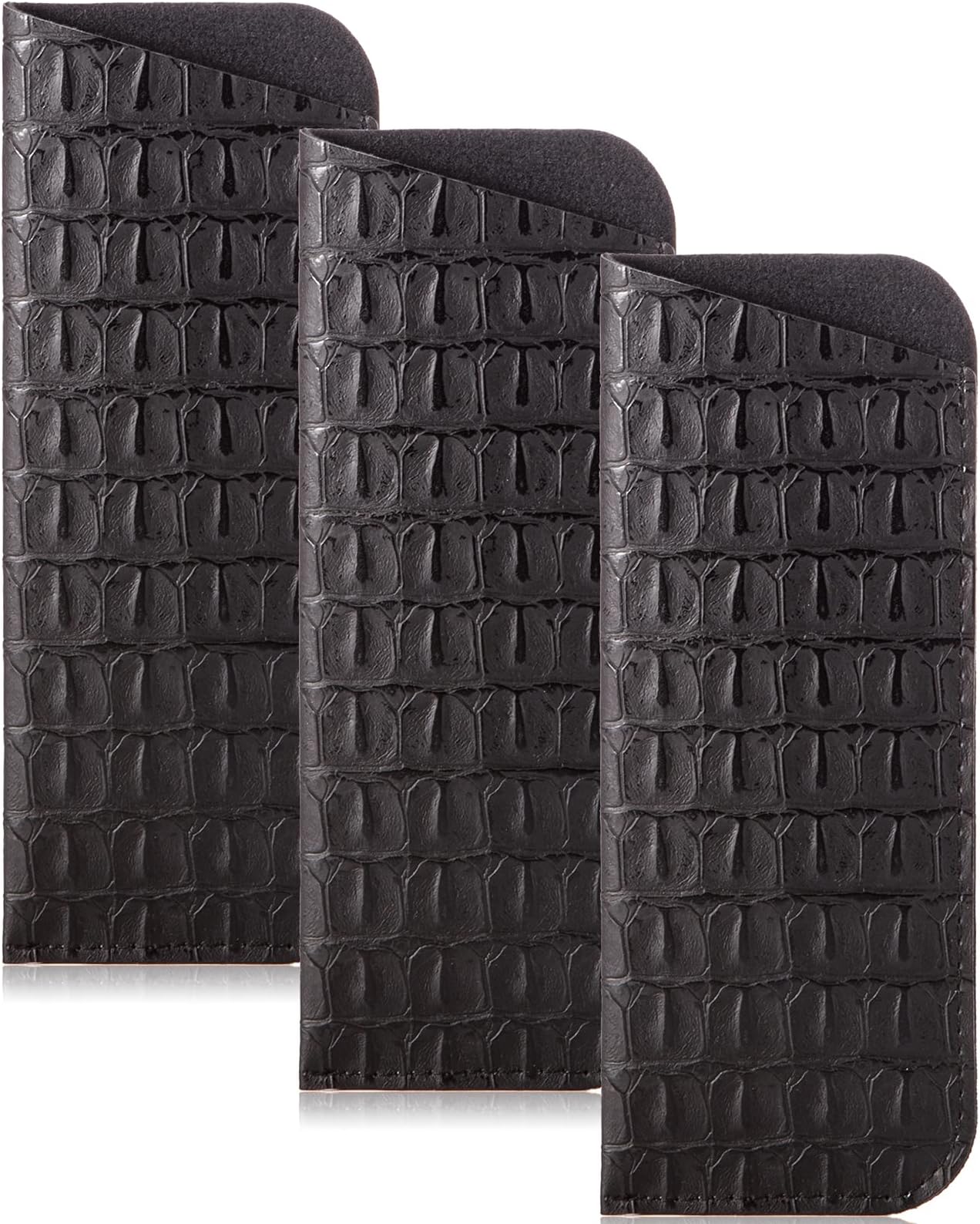 3 Pack Reading Glasses Pouch - Soft Eyeglasses Bag Portable Cloth Eyewear Case