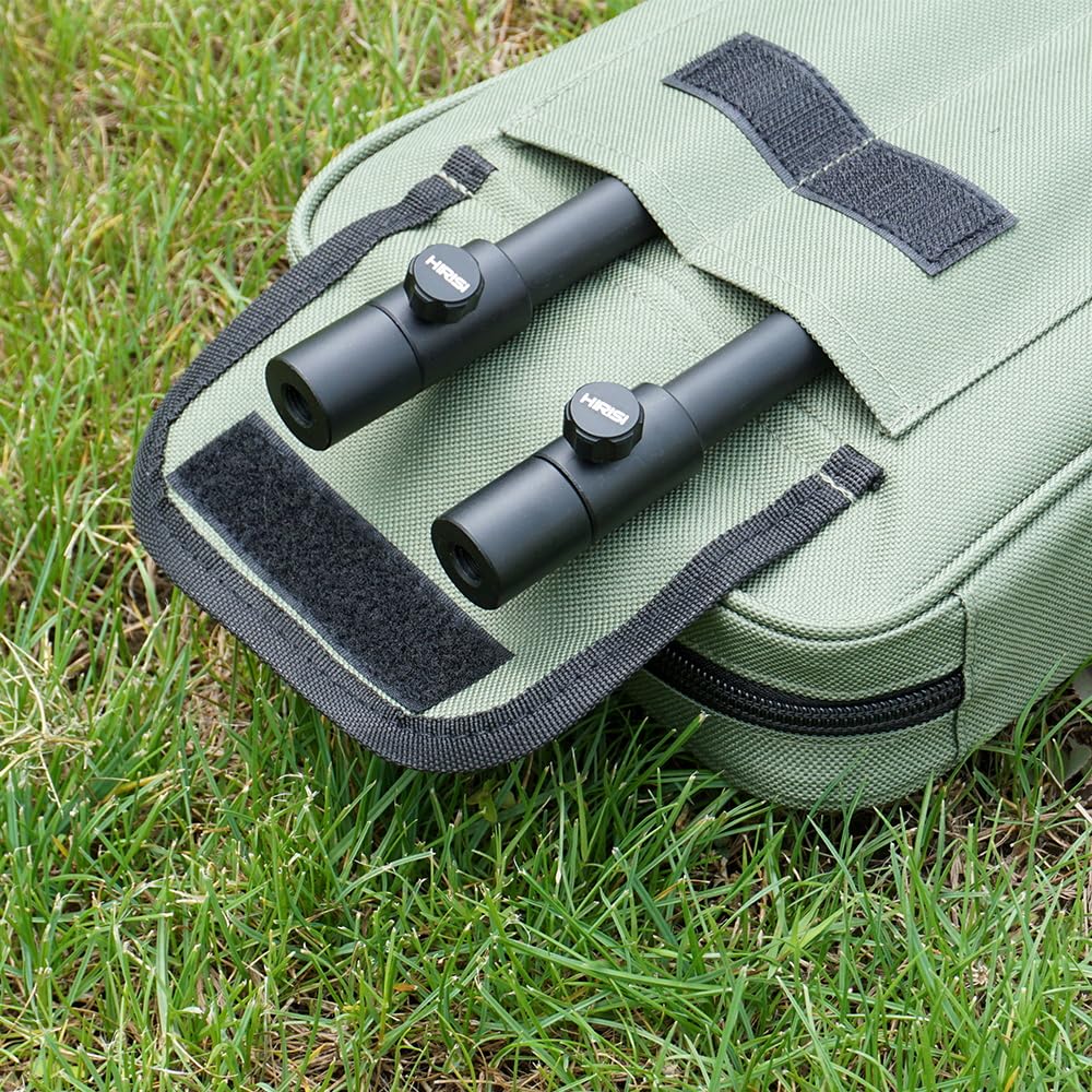 Hirisi Tackle Set di supporto per canne da pesca in alluminio per 3 canne con borsa per il trasporto e teste di supporto per canna (FBA-KT-1670)
