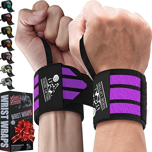 Miniatura 12 de Muñequeras (1 par/2 envolturas) para levantamiento de pesas, entrenamiento cruzado, levantamiento de pesas, levantamiento de pesas, culturismo, para