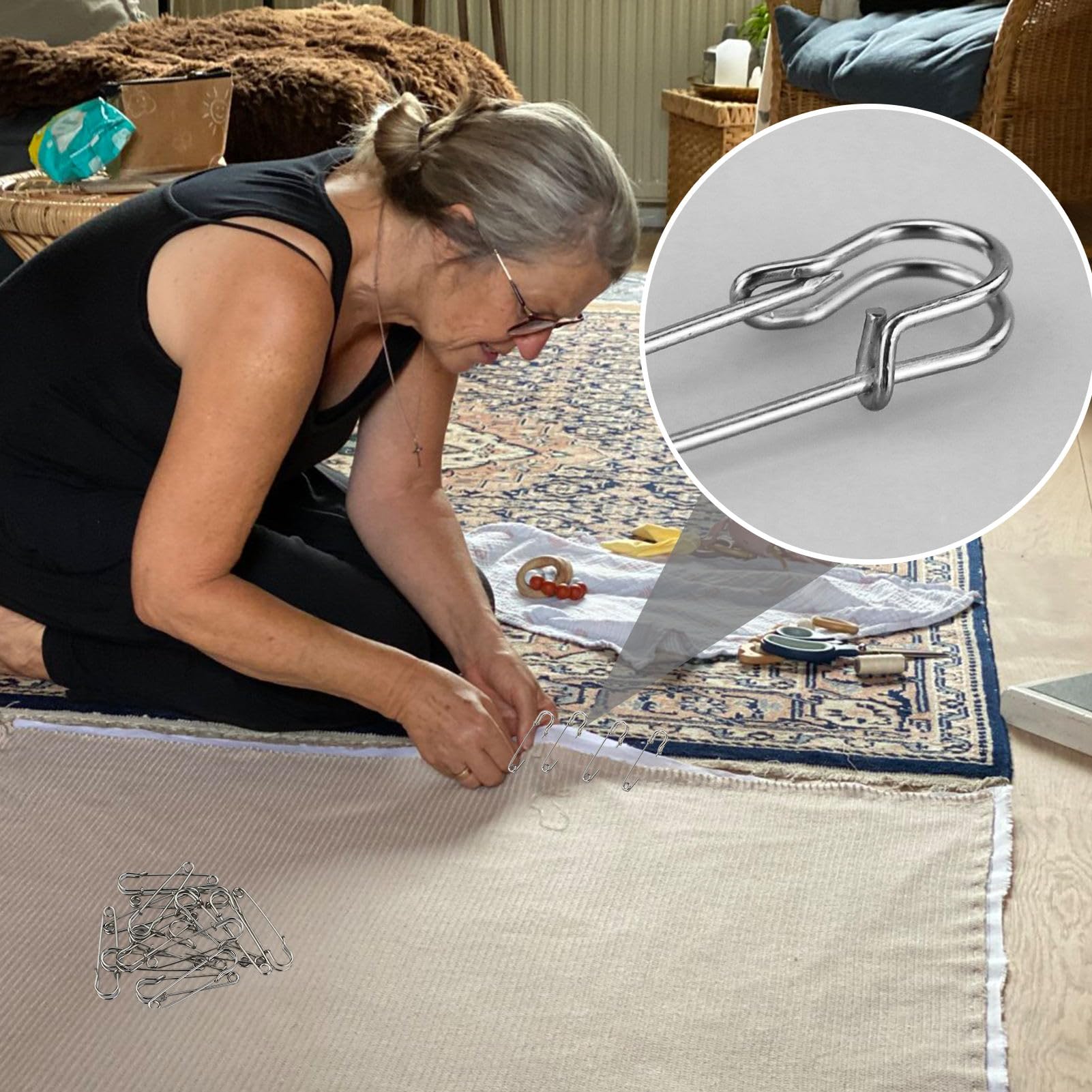 Grote veiligheidsspelden, 15 stuks metalen gigantische zekeringspelden, enorme, sterke grote luier pinnen, kielrokken haringen, veiligheidspeld voor ambachten, sieraden