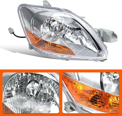 Miniatura 4 de BLACKHORSE-RACING Juego de faros delanteros izquierdo y derecho compatible con Toyota Yaris Sedan 2007 2008 2009 2010 2011, sustituye al número OE