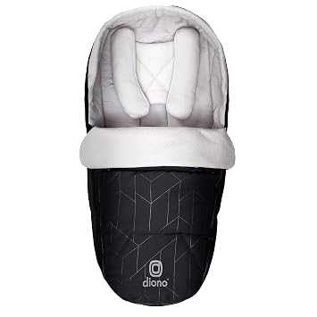 Diono Universal Newborn Pod for Sleeping with Temperature Regulation, Water Resistant Lining, Baby Head and Body Support. Easy to Adjust and Remove Stroller Footmuff for Baby, Black Midnight