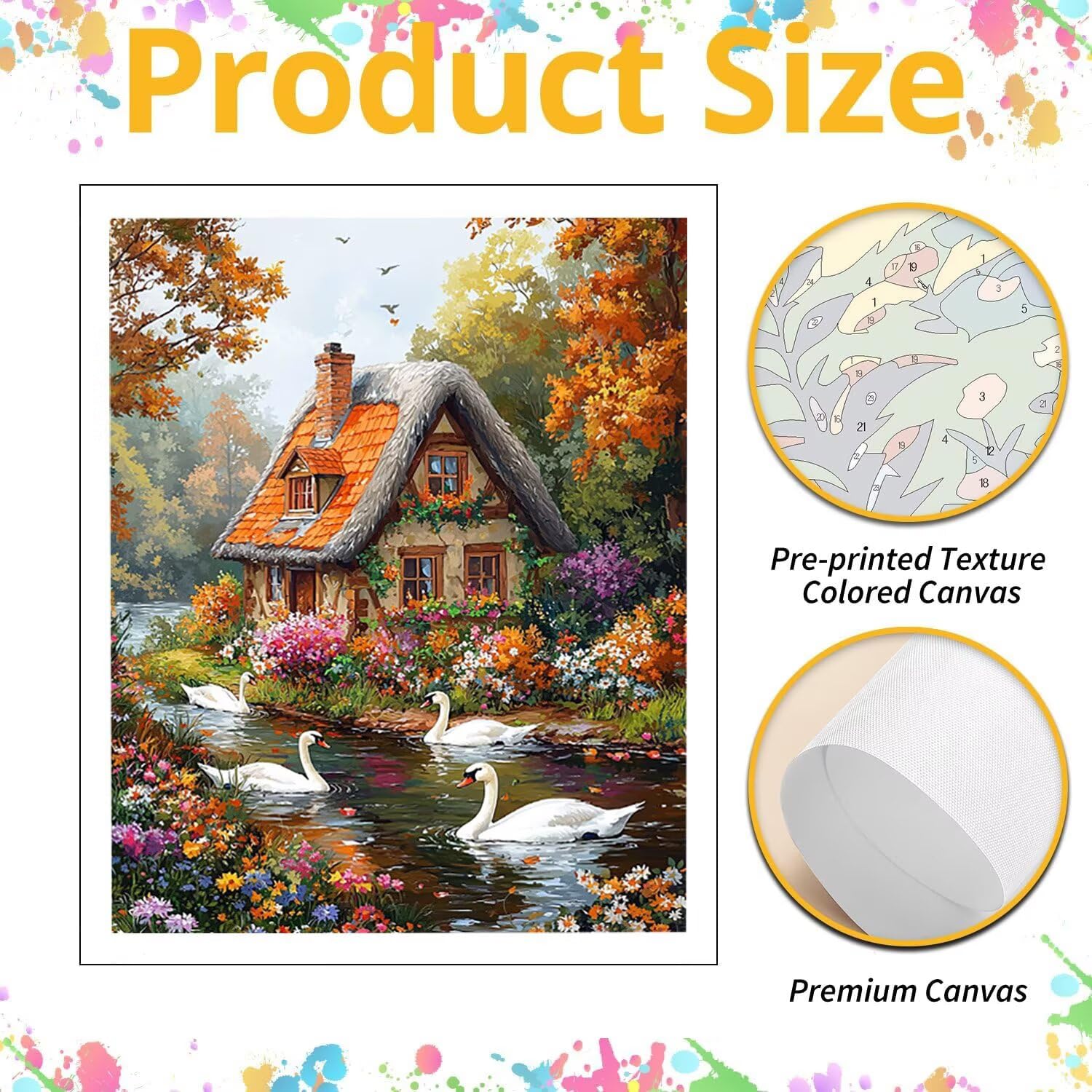 WEISHIWE Cabane et animaux Peinture Numero Adulte Kits, 80x100cm m-988
