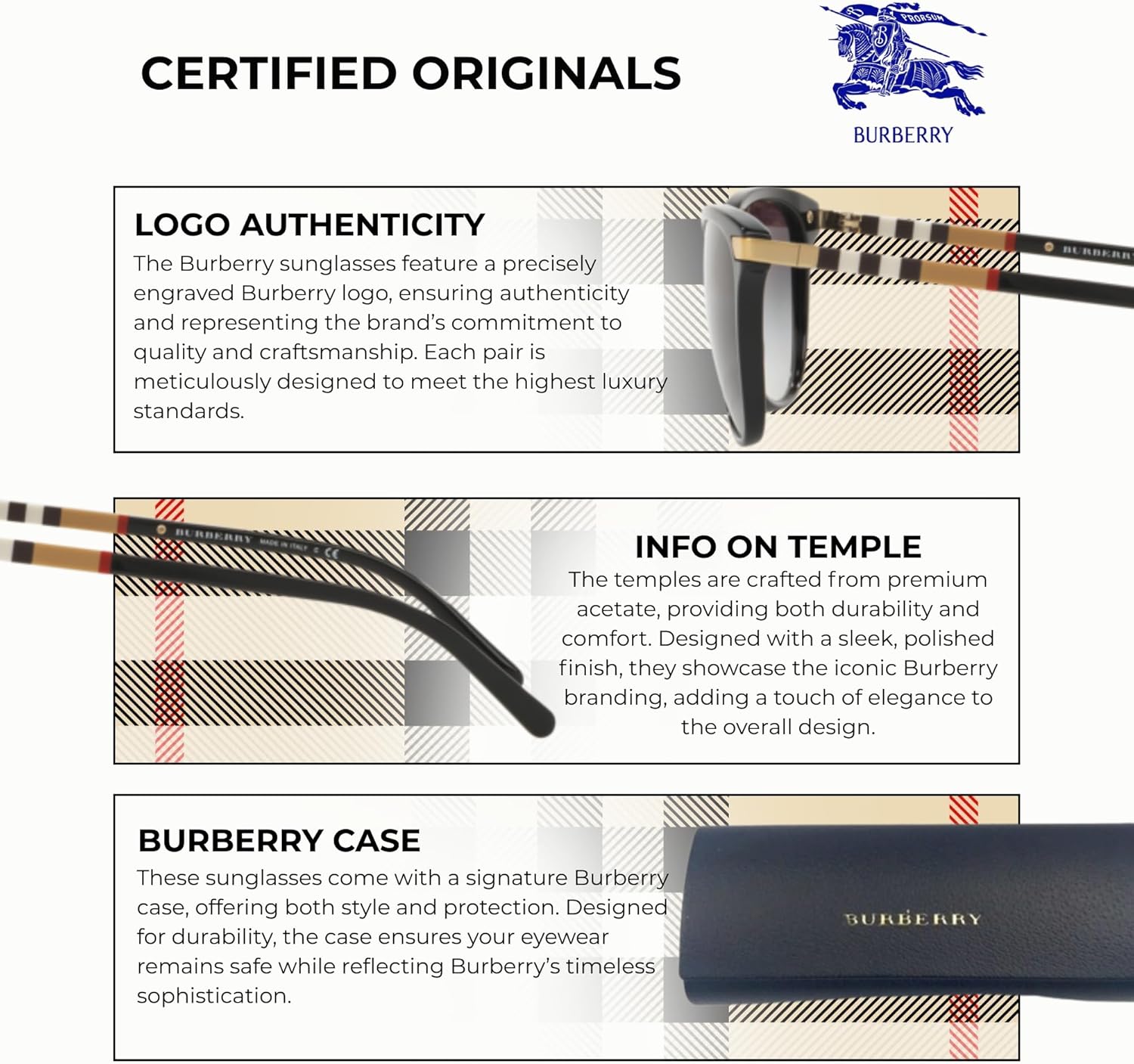 BURBERRY BE4216 Cat eye Shape Acetate Sunglasses with Luxury Eyewear Kit - Image 6