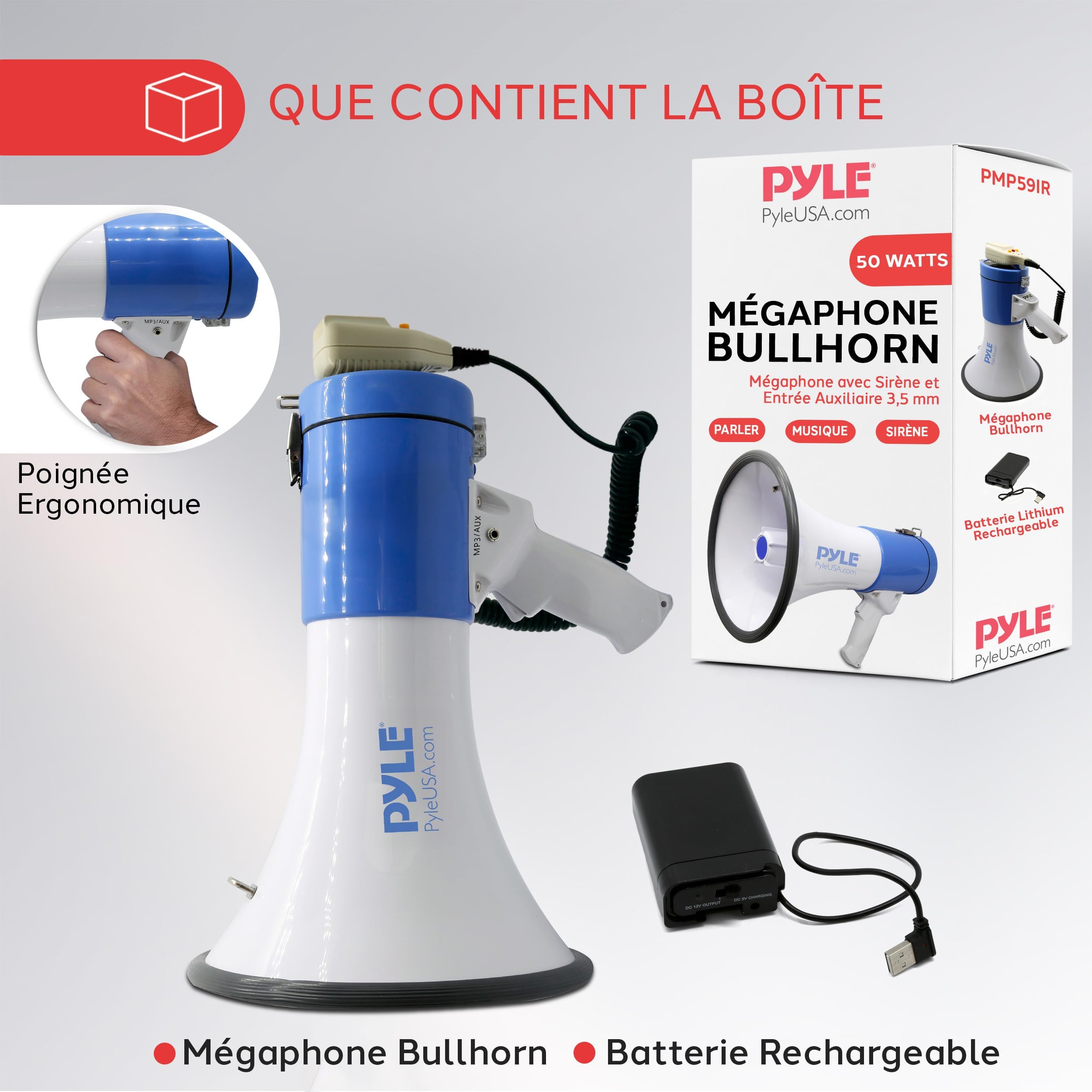 Pyle Piézo - Profesjonalny Megafon Dynamiczny (50 W)