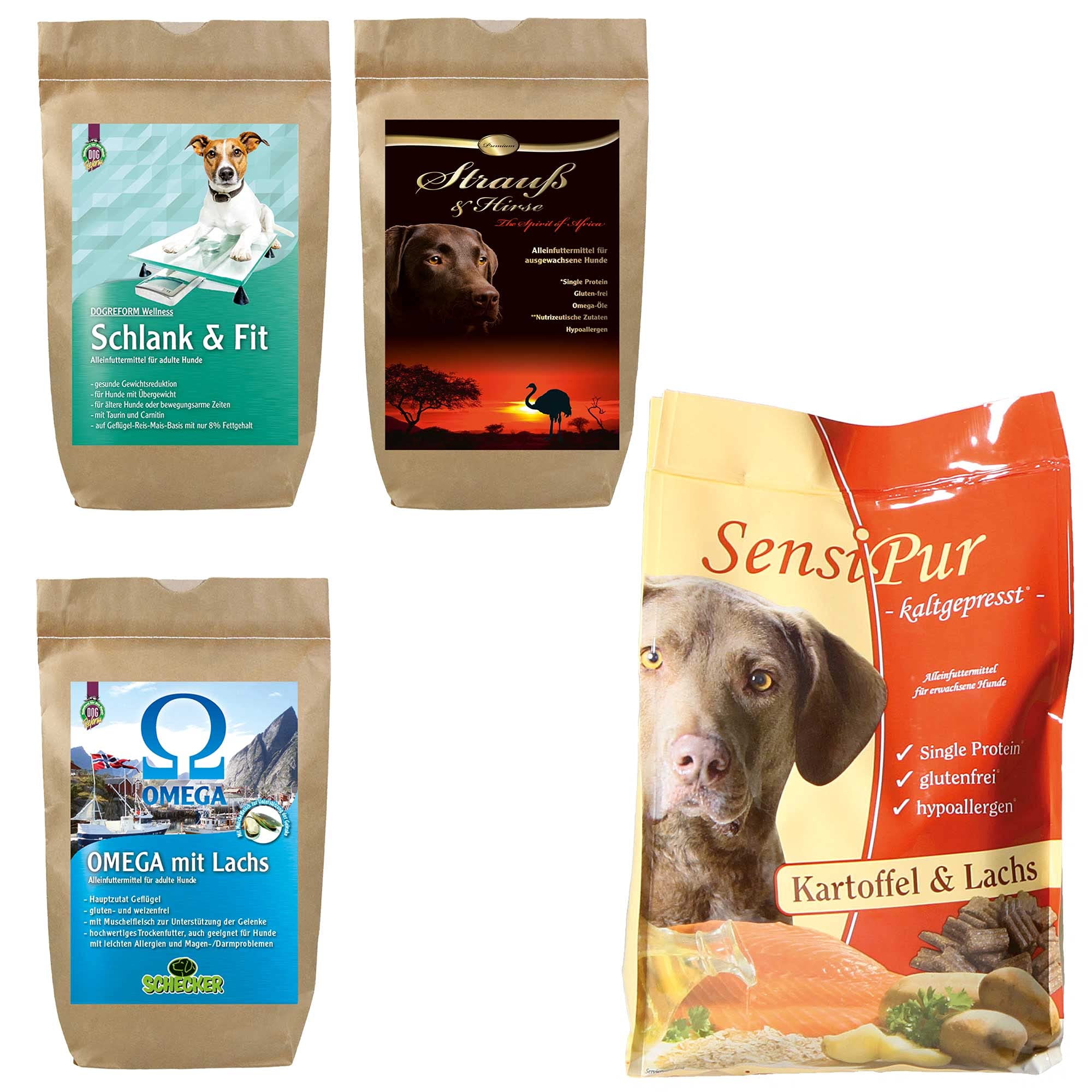 Trockenfutter Testpaket ausgewachsene Hunde 4 Sorten von besten Hundefutter  : Amazon.de: Haustier