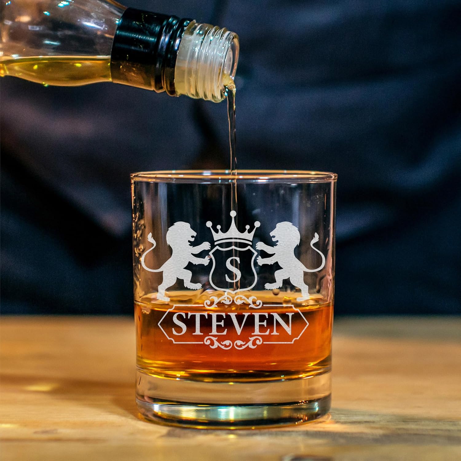 Personalized Whiskey Glasses w/Name & Initial, 5 Designs - 11 oz, Bourbon Monogrammed Rocks Glasses for Groomsman Gifts, Gifts for Best Man, Grommsmen Gift Ideas - Single - Image 5