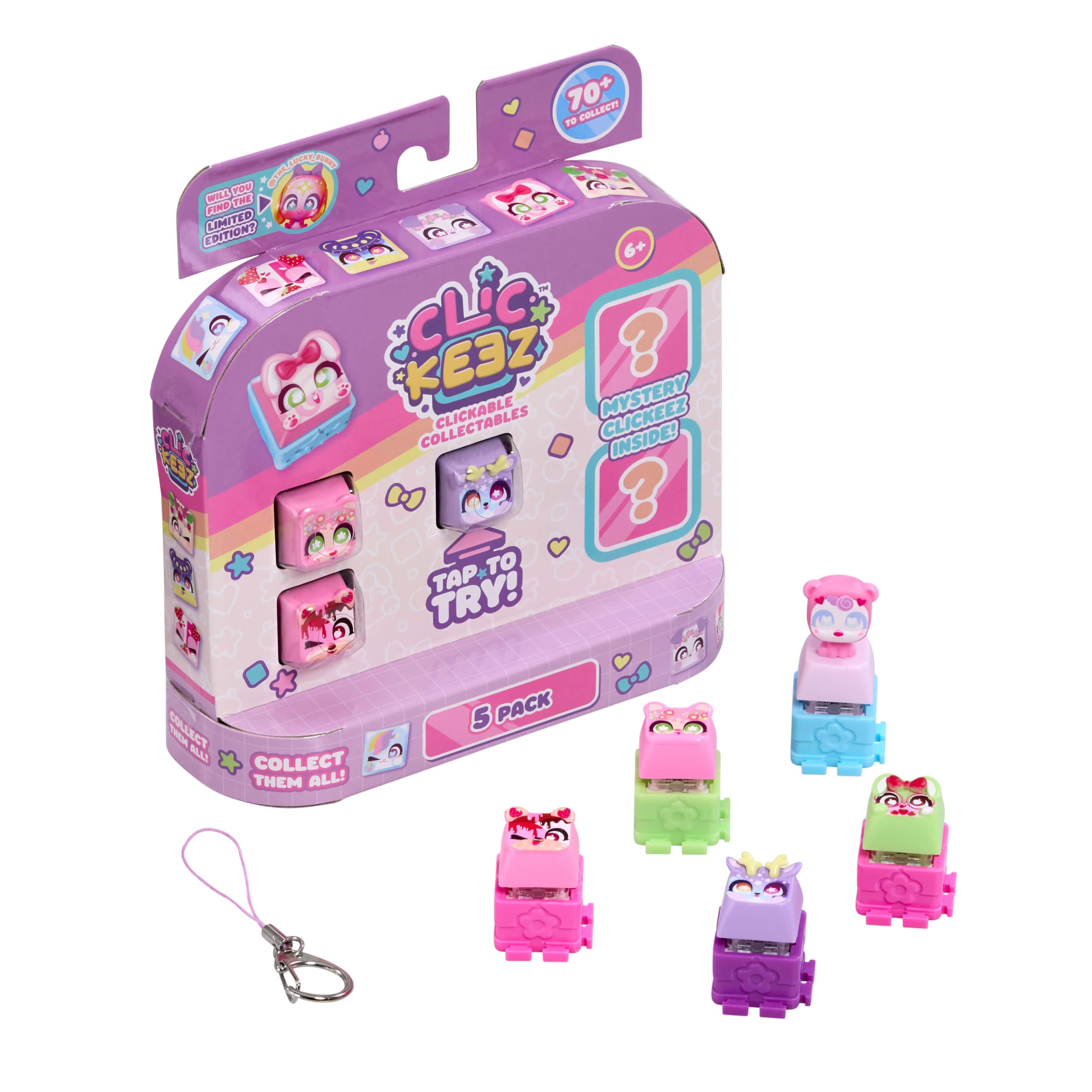 CLICKEEZ - Multipack Collectible Toys from 6 Years Old Surprise Toy with Keycaps, Cute Keyboard Buttons, Suitable as Gifts for Girls and Boys
