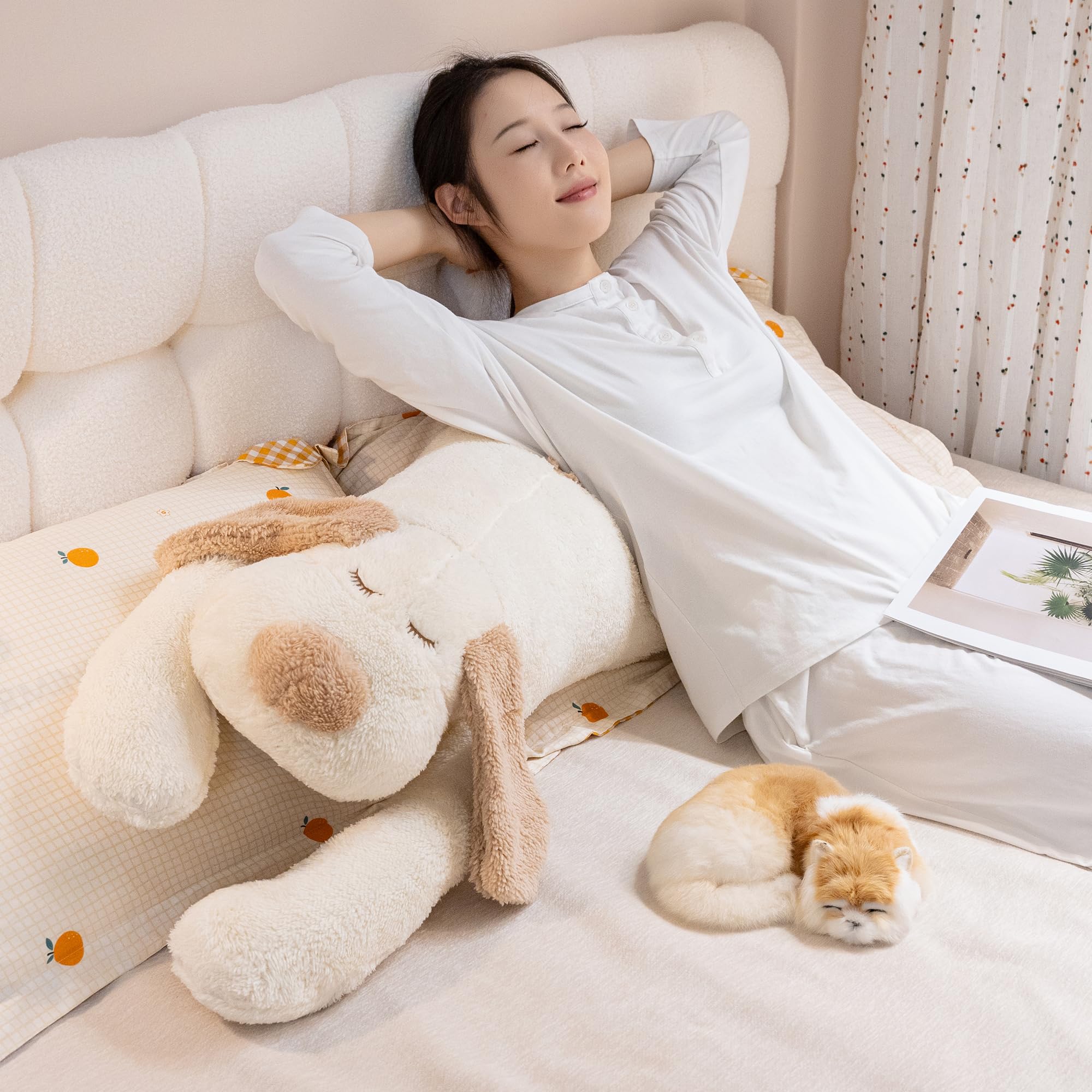 Amazon.co.jp: AMIRA TOYS 犬人形ロング枕、快適な家庭用ふわふわ