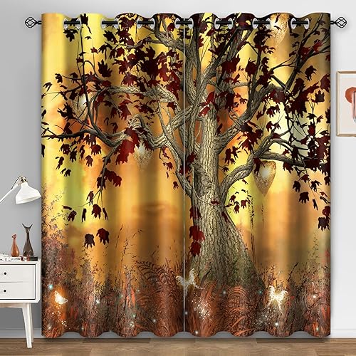 Miniatura 18 de Aimego - Cortinas opacas de madera rústica, puerta de granero, cortinas de madera marrón, casa de campo, decoración para dormitorio, sala de estar,