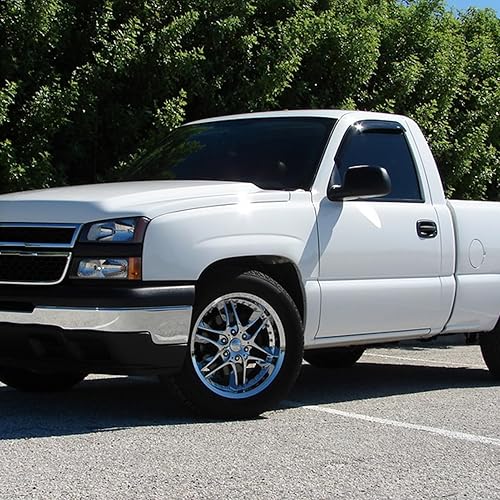 Miniatura 2 de Protectores de lluvia de ventana para SierraSilverado 150025003500 1999-2007, deflector de viento 2000 2001 2002 2003 2004 2005 2006, humo oscuro,