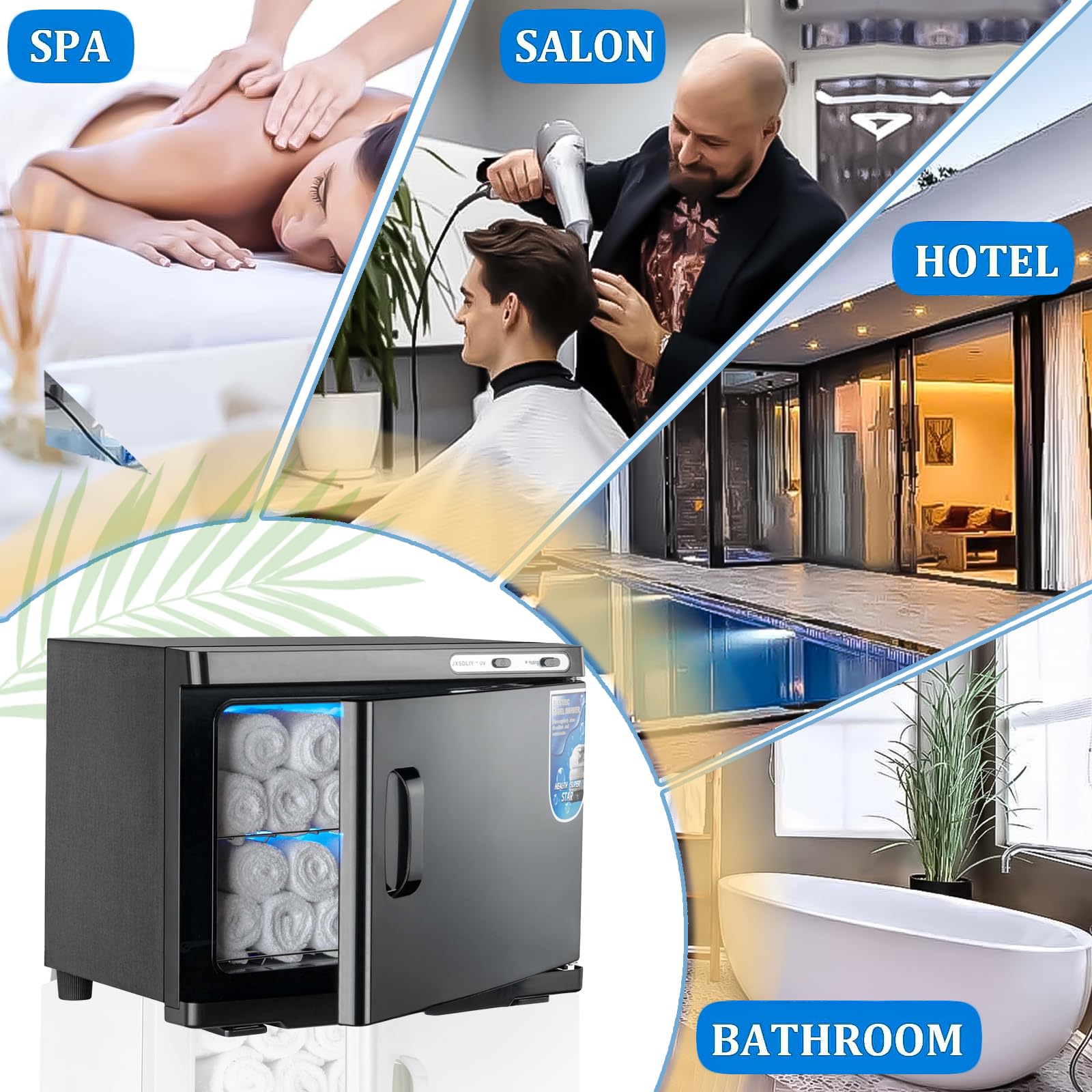 Handtuchwärmer & Aufbewahrungsschrank mit UV-Licht – 23 l schnell aufheizender Edelstahl für Spa, Salon, Barbier, Maniküre und Zuhause