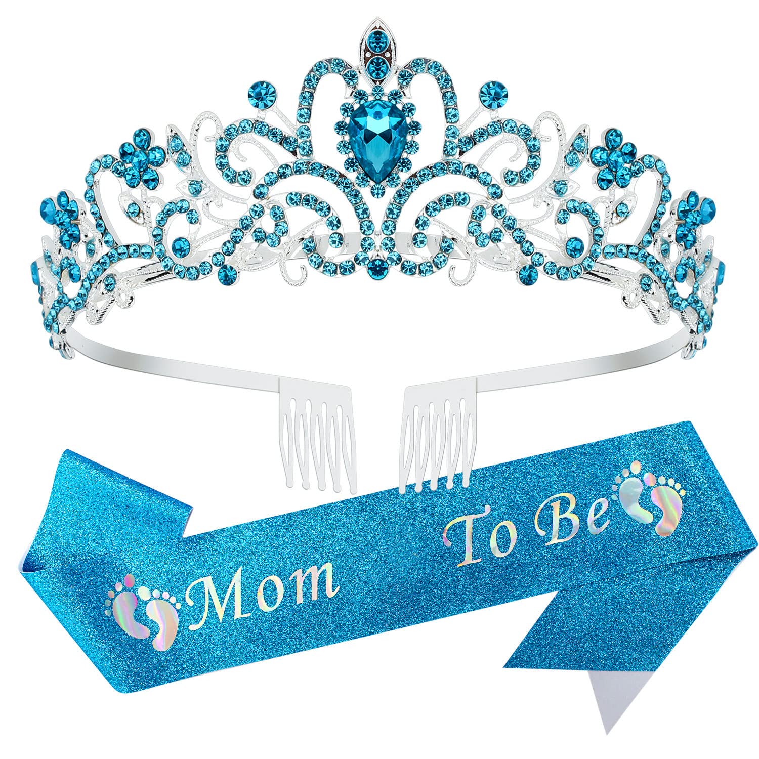 Didder Mommy To Be Sash and Tiara Set, Mommy To Be Sash for Baby Shower, Tiaras for Women and Mom To Be Sash Baby Shower