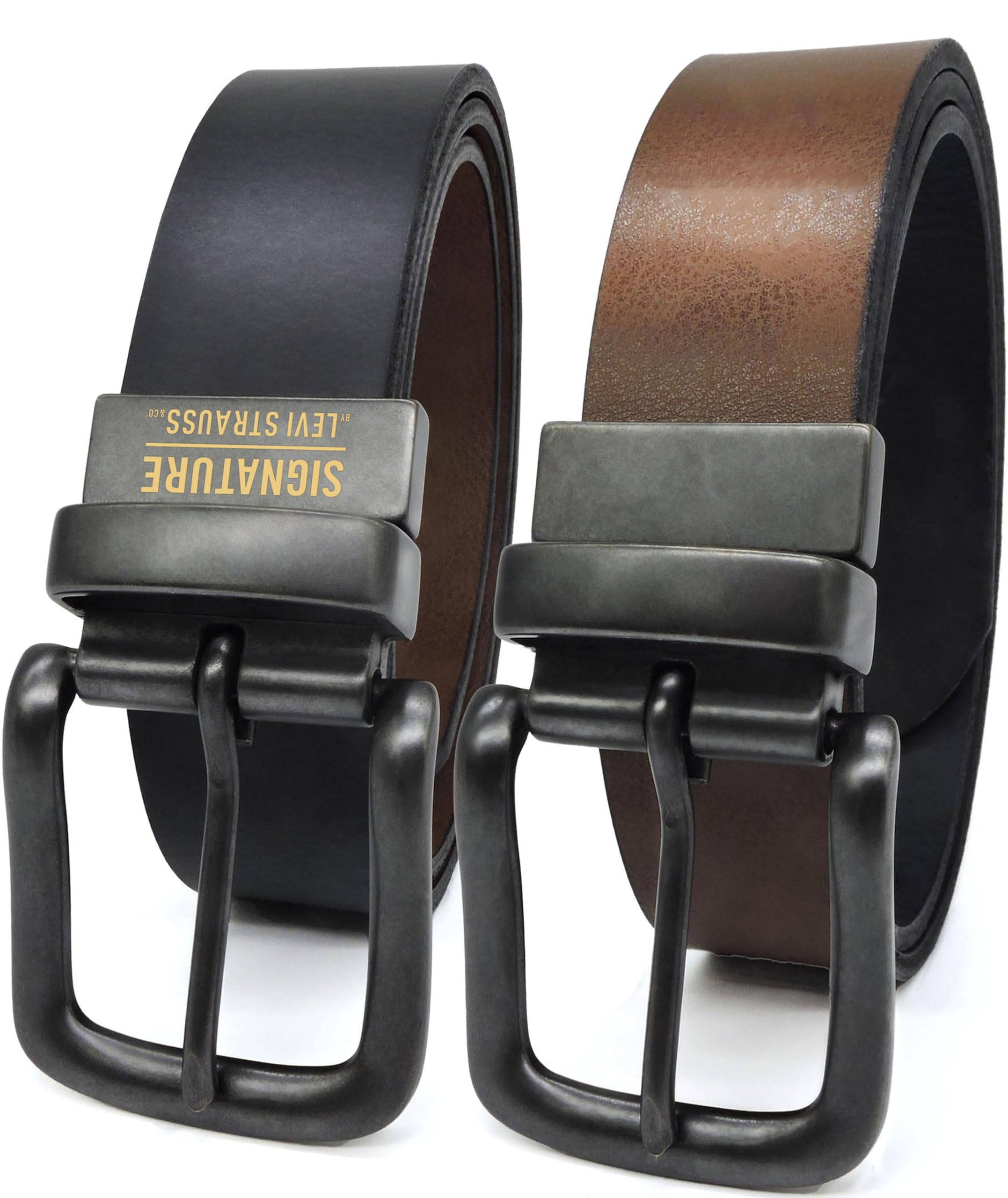 Levi Strauss Signature GoldLevi Strauss Signature - Premium Leather Reversible Belt for Men for Jeans, Work, Dress & Casual pants | Cinturon Para Hombre, 42