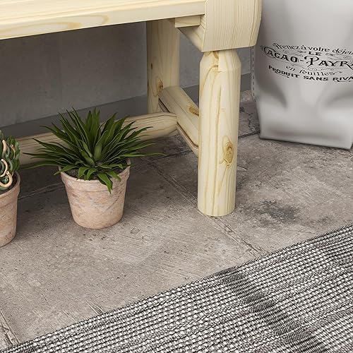 Miniatura 9 de Outsunny Banco de jardín de madera, banco de árbol redondo semicircular para exteriores, banco de parque envolvente para patio, terraza, césped,