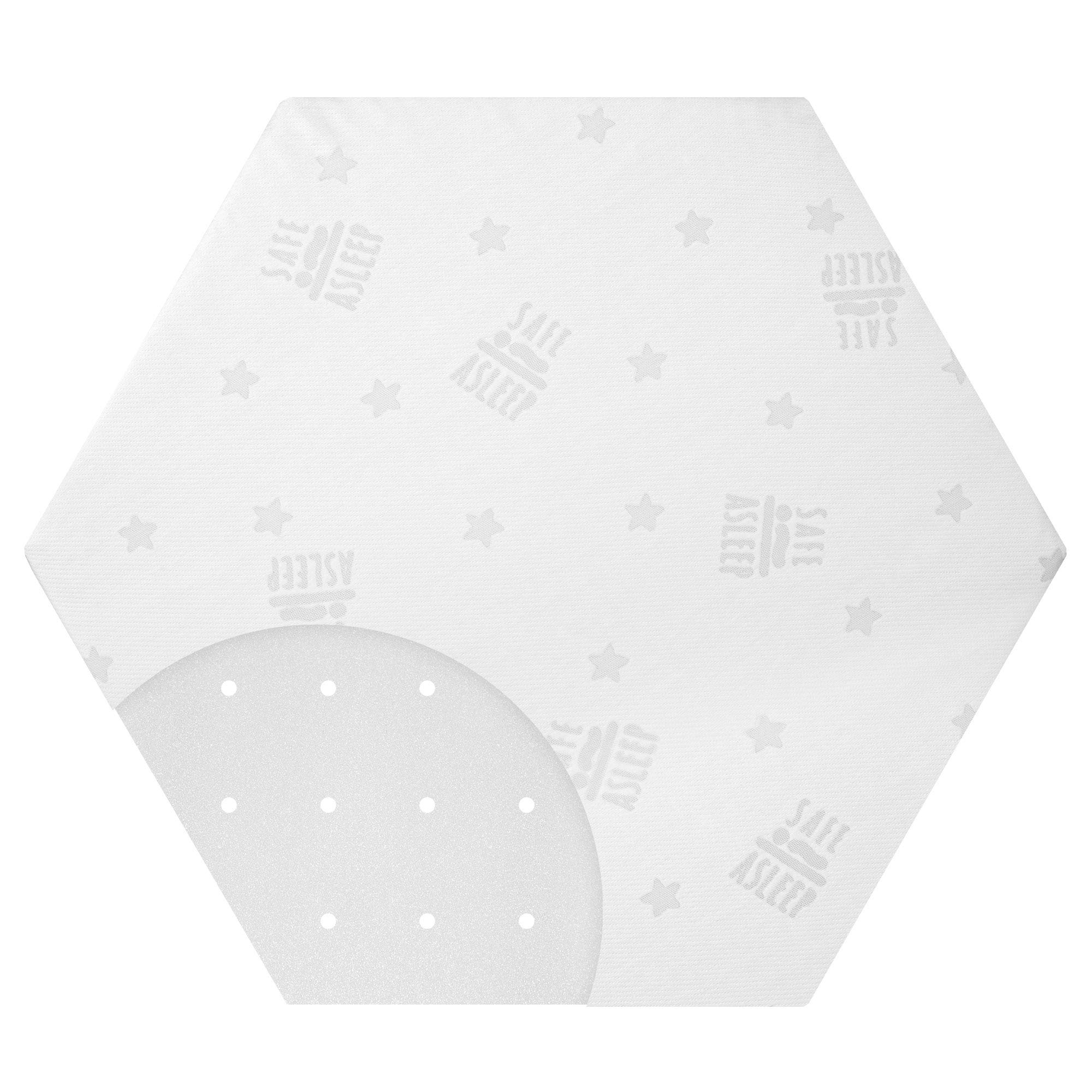roba Laufgittermatratze 6 eckig - safe asleep - Baby Matratze für Laufgitter / Laufstall - Laufgittereinlage mit abnehmbarem Jacquard Bezug