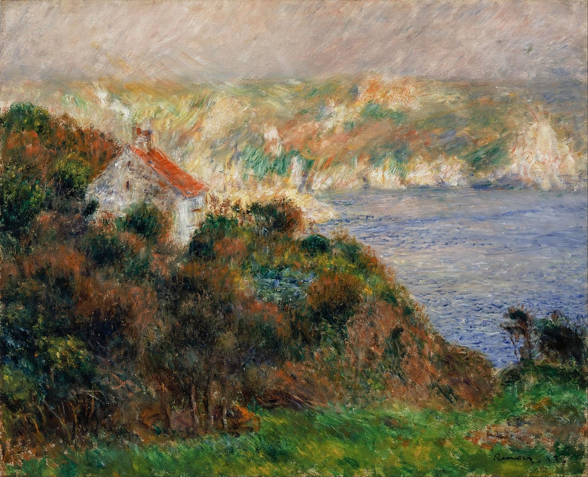 SERENDIPITP Vintage Wall Art Canvas Nordic Poster Canvas Print Picture Fog on Guernsey by Pierre Auguste Renoir Wall Art Poster for Home Decor 60x90cm