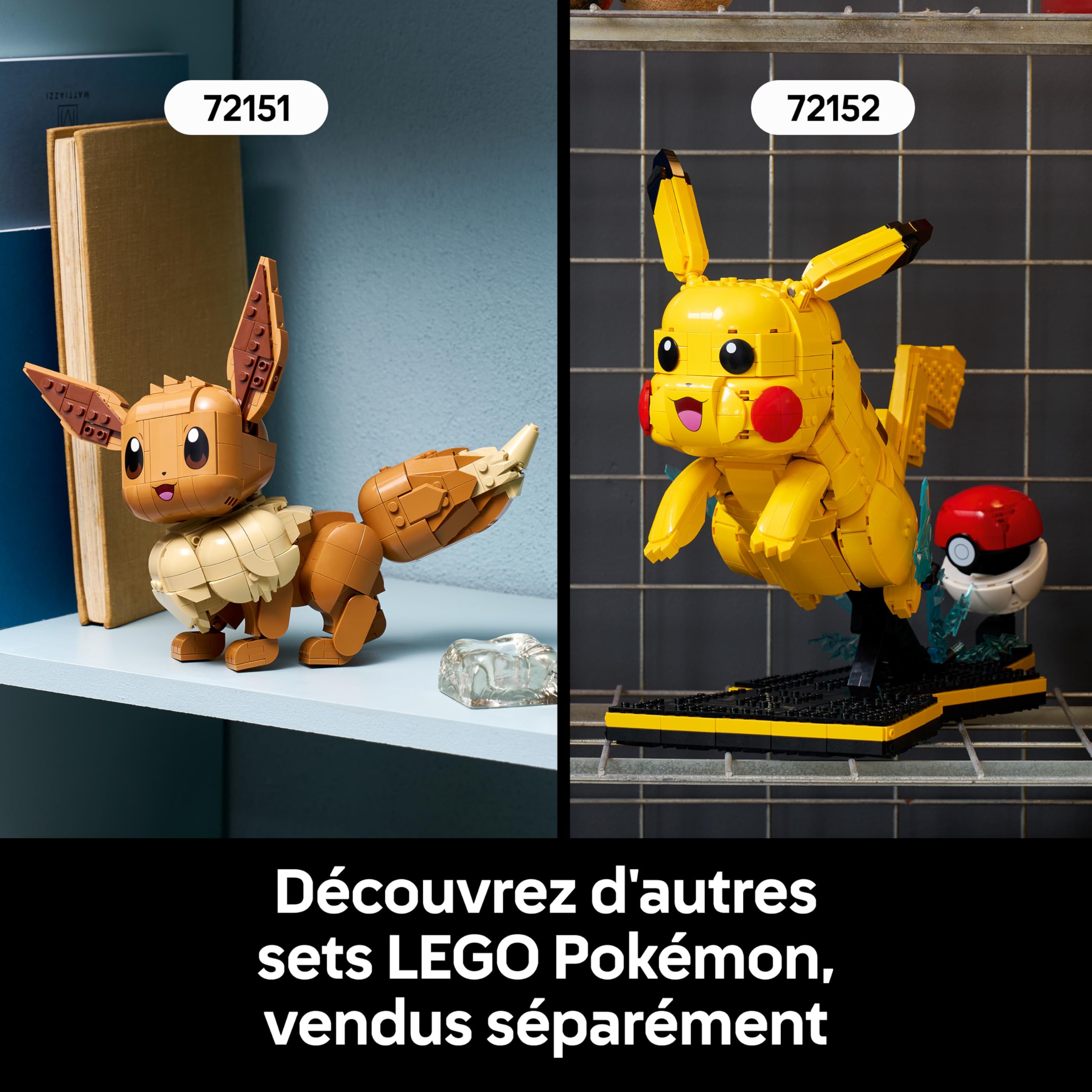 LEGO Pokémon Florizarre, Dracaufeu et Tortank - Set pour Adulte - Maquette 3D - 3 Figurines Anime pour Décoration DIY de Salon ou Bureau - Idée de Cadeau Gaming Collector pour Fans 72153