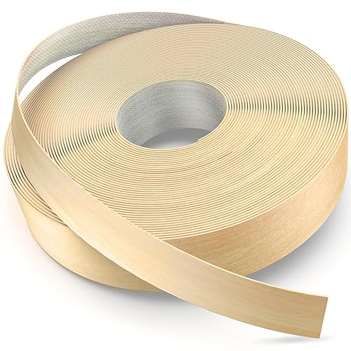 YANYE Bandas de borde de abedul, rollo de 78 pulgadas x 250 pies de chapa de madera, bandas de borde de abedul Preglued, bandas de cinta para