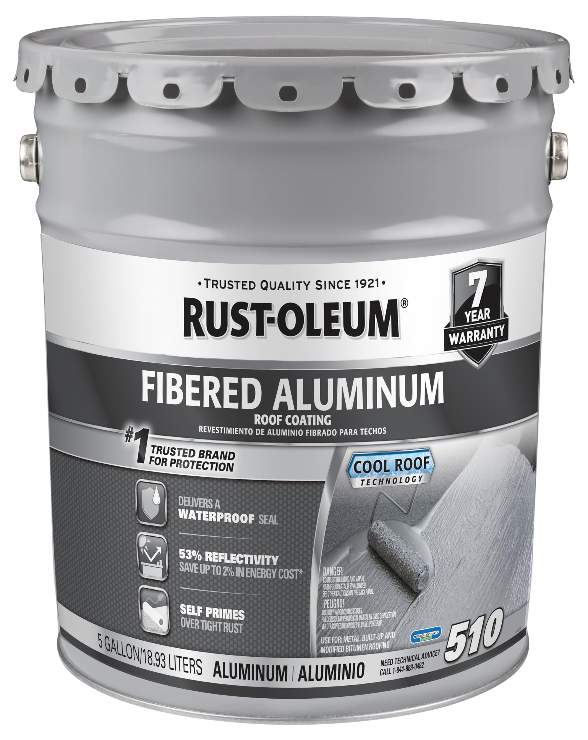 Rust-Oleum 510 Fibered Aluminum Roof Coating, 5 Gallon