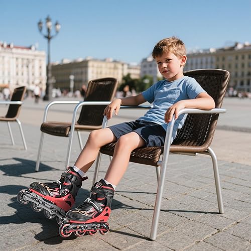 Miniatura 24 de 2PM SPORTS Vinal - Patines en línea ajustables intermitentes para niñas, todas las ruedas se iluminan, divertidos patines iluminadores para niños