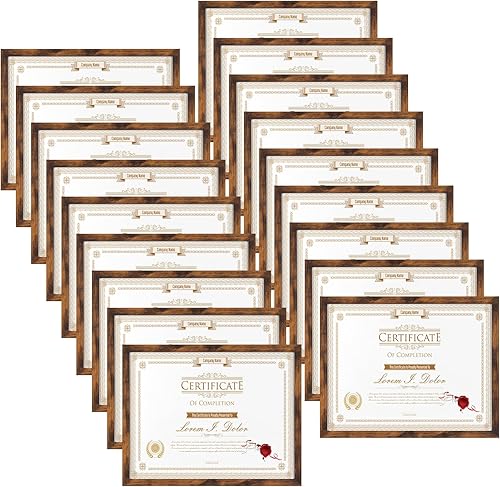 Miniatura 8 de WIFTREY Juego de 18 portarretratos negros de 8.5 x 11 pulgadas, marcos de fotos de 8.5 x 11 pulgadas a granel para certificado de documento, diploma