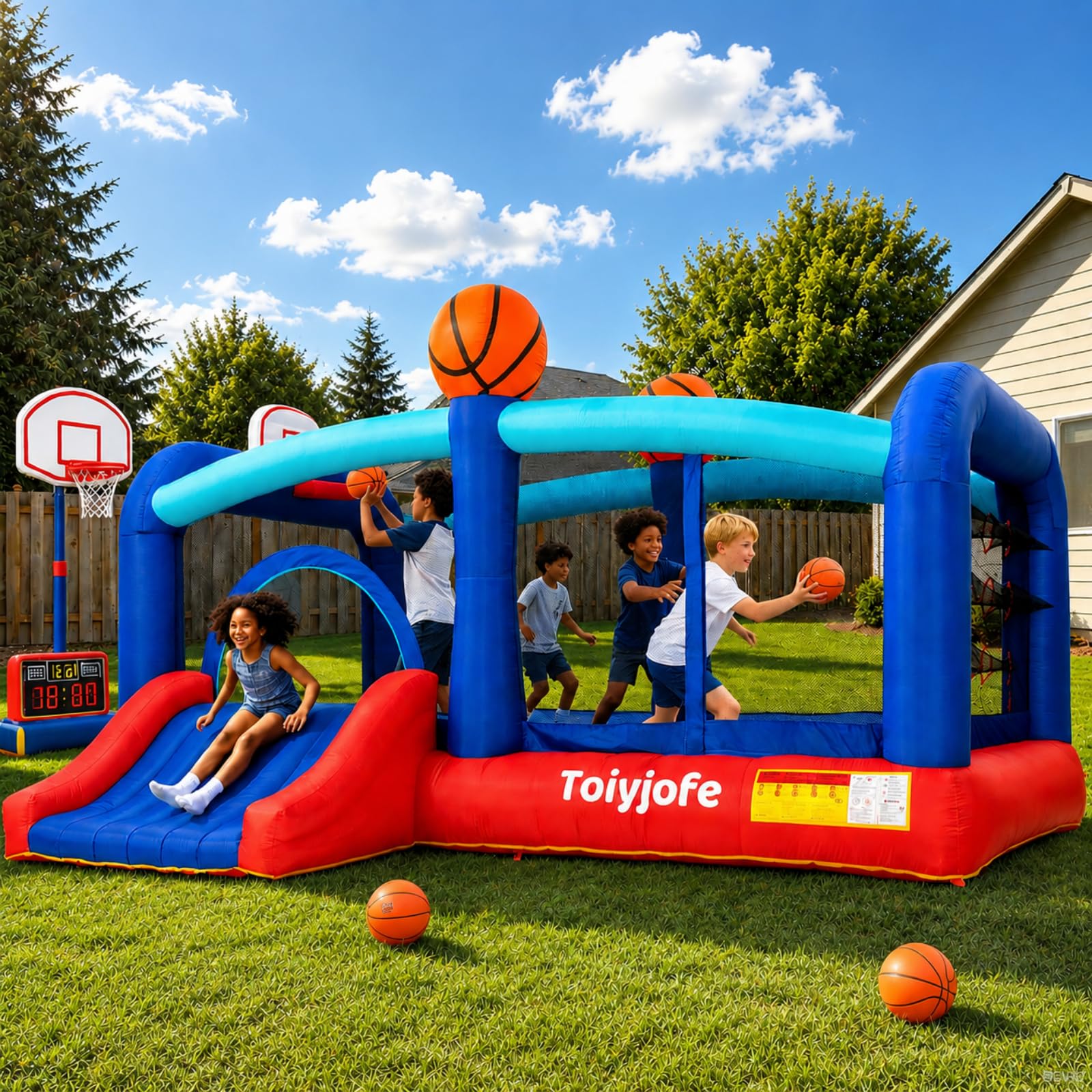 Toiyjofe Extra Large Basketball Bounce House 16FT