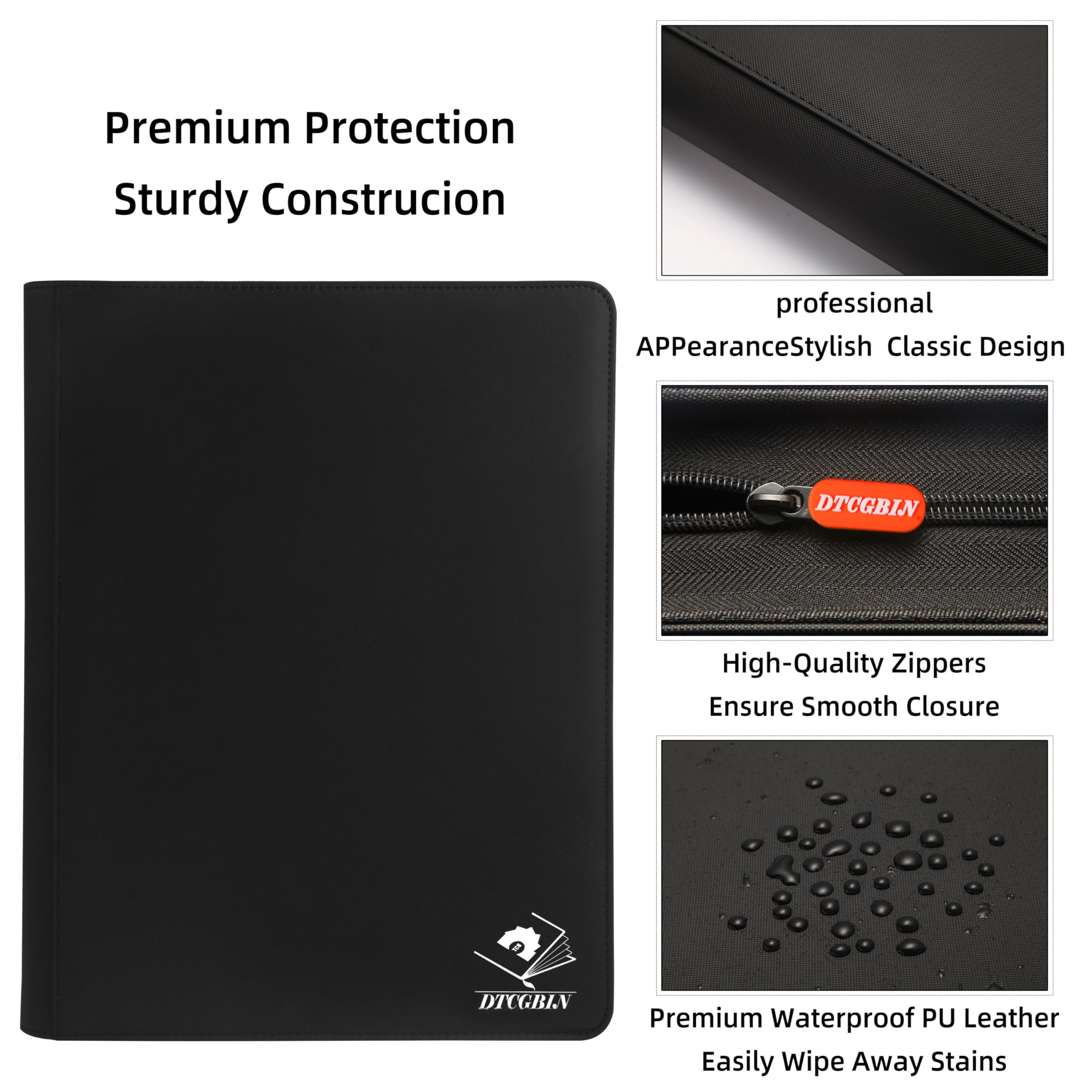 Amazon.com: Premium Trading Card Binder for PKM TCG MTG Cards,Holds 1000+  Cards,16 -Pocket Ringless Side Loading Binder with Zipper Trading Card  Album Folder for TCG