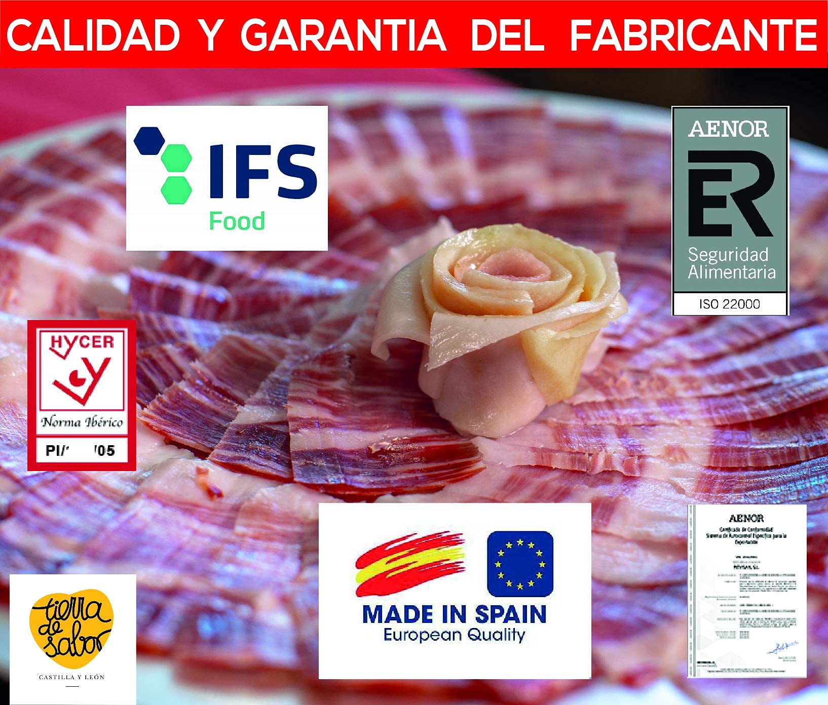 Lote Surtido Gourmet Gran Reserva Duroc + Ibérico Bellota 600 g — 6 Sobres — Jamón Duroc + Chorizo + Salchichón Ibérico Bellota — Cert. Hycer Guijuelo — aBeiou