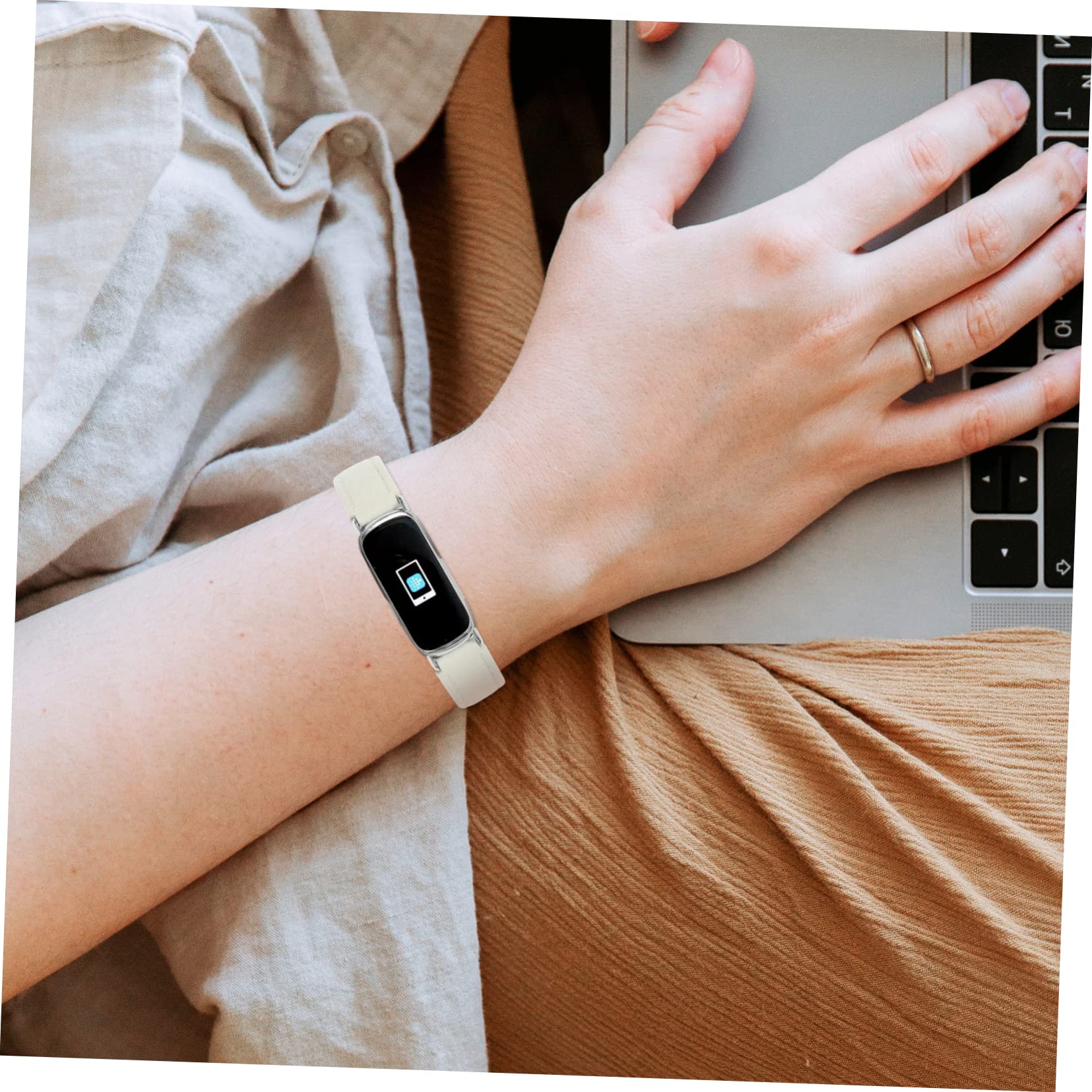 jojofuny 5pièces Bracelet Cuir De Liège Compatible Avec Strap Élégant Et Flexible Pour Montre Connectée Style Et Occasions Spéciales