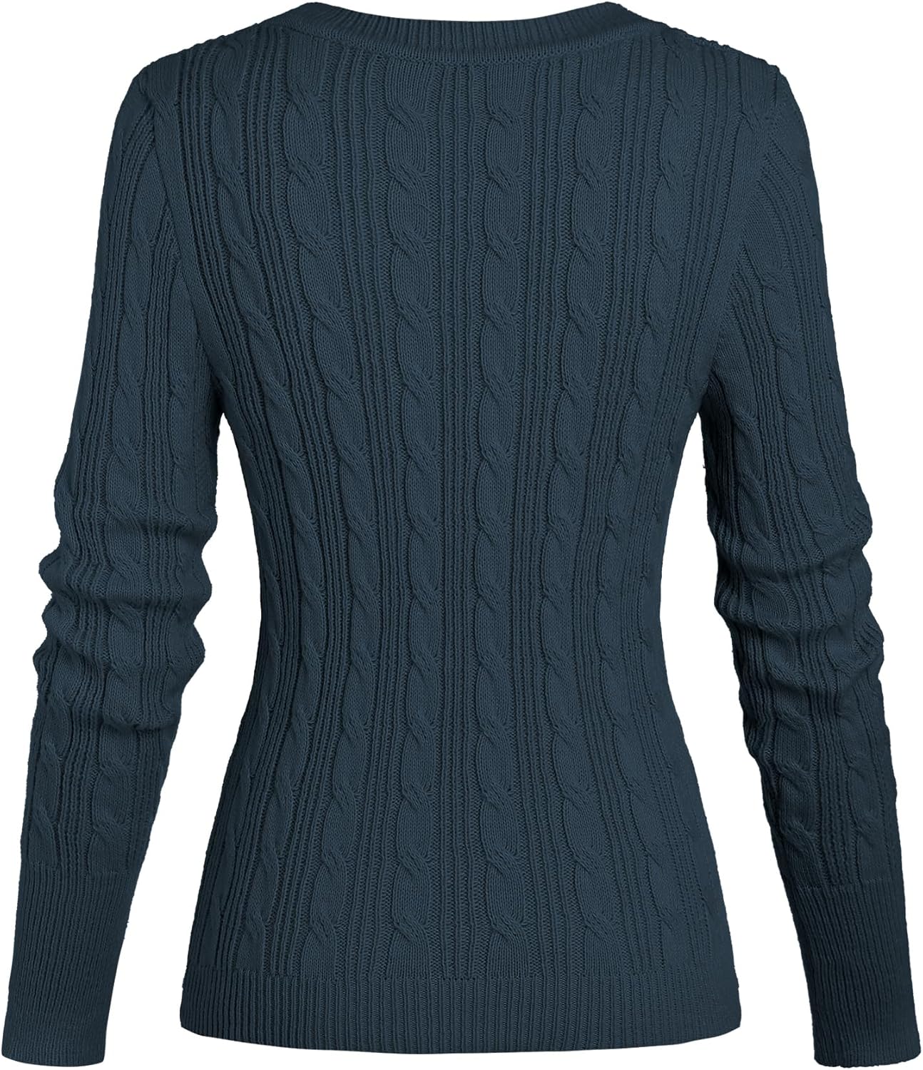 ZAFUL Women's Cable Knit V Neck Sweater Slim Fit Long Sleeve Knitwear Casual Pullover Jumper Tops - Image 5