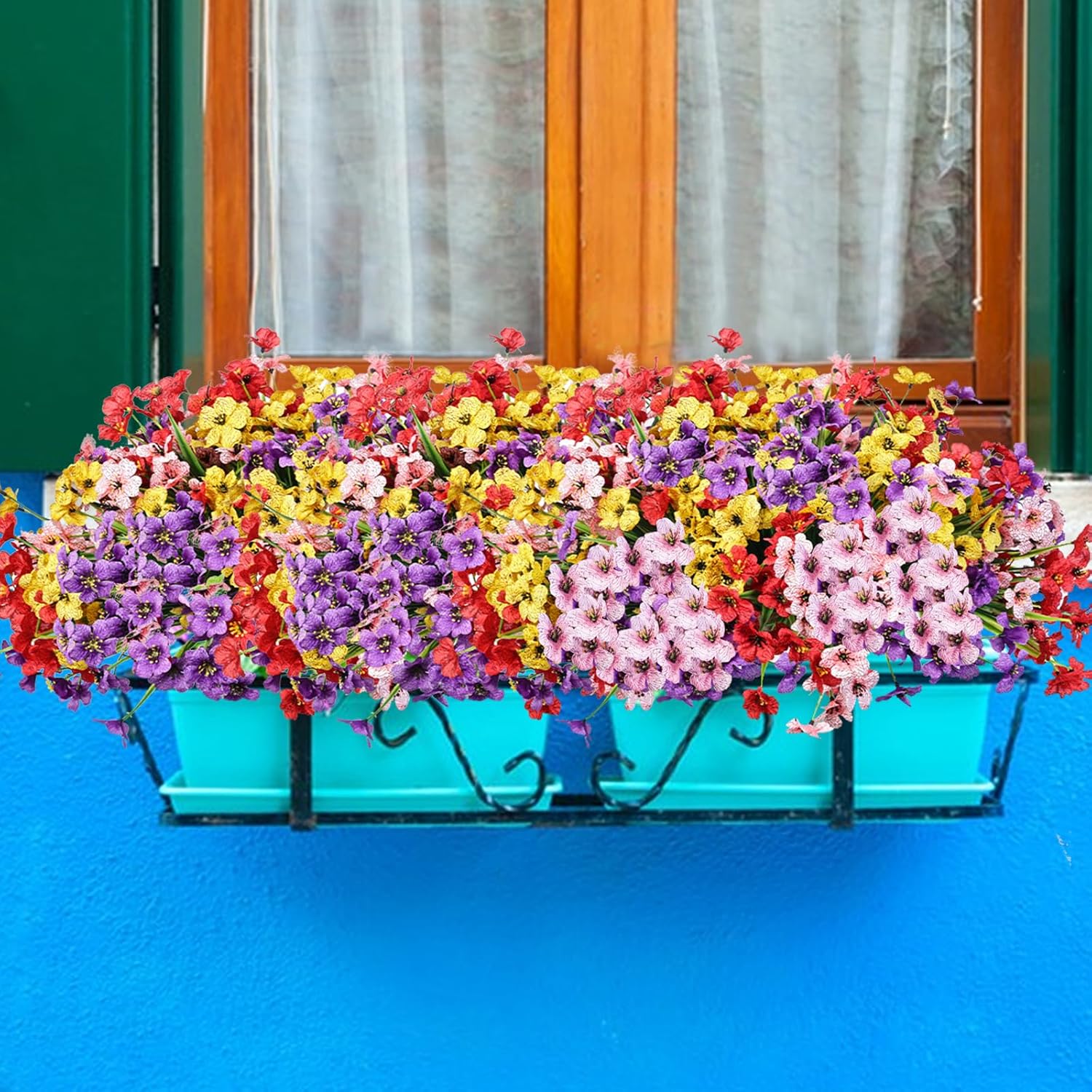 Geegoods 40 Bundles Artificial Flowers Outdoor with Lavender and Violet Flowers