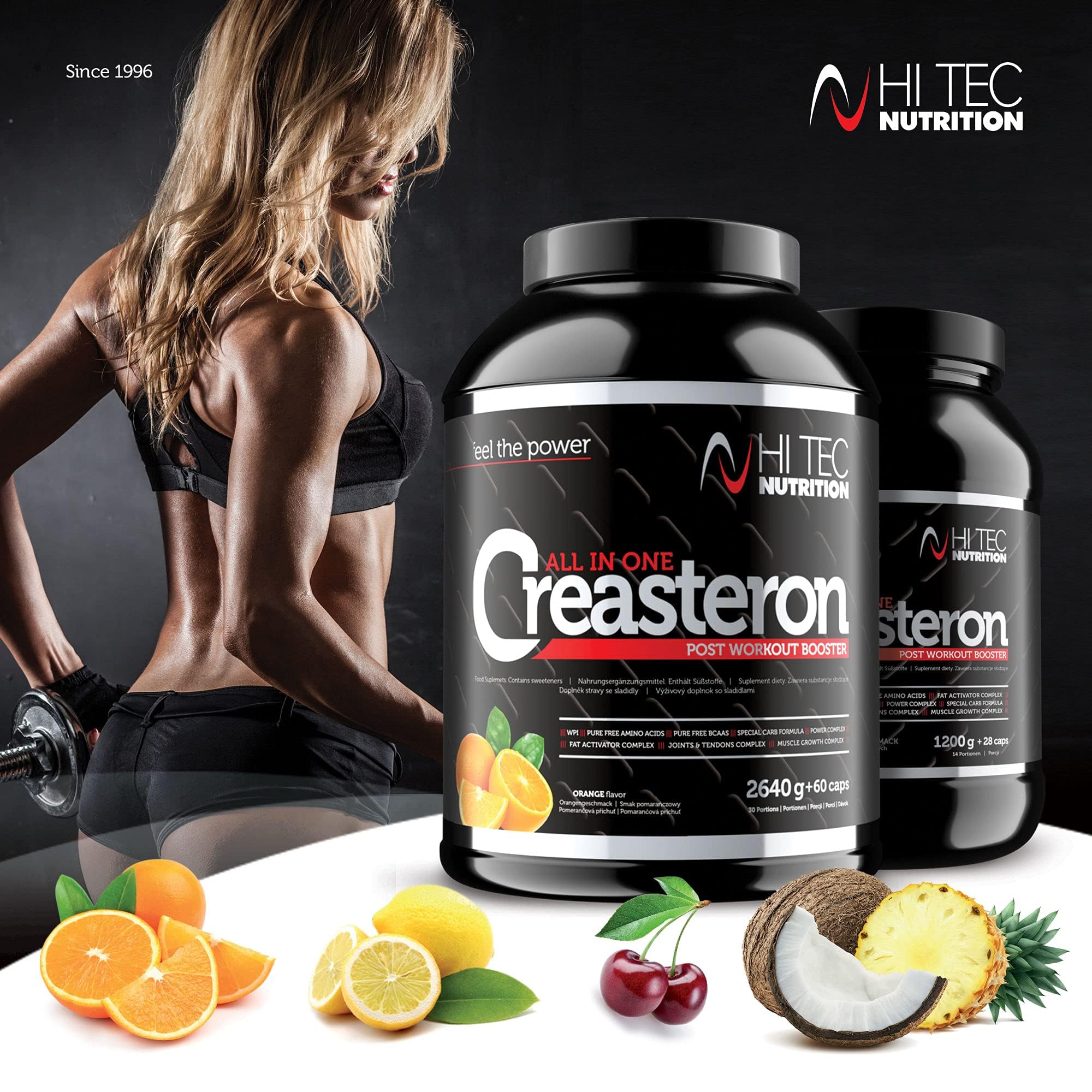Creatin All in One - Post Workout - Aminosäuren & Vitamine - Creasteron - 2640 + 60 Kapseln - Zitrone - unterstützt Regeneration & Muskelaufbau - Hi Tec Nutrition