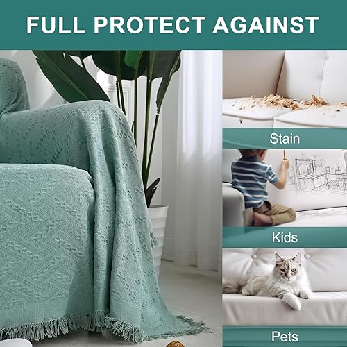 Miniatura 4 de HAPPYMOON Fundas de sofá modular para sala de estar, fundas de sofá para sofá de 2 cojines, fundas de sofá, fundas de sofá jacquard geométrico para