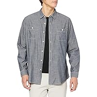 Amazon Essentials Camicia in Chambray a Maniche Lunghe Regular Fit Uomo