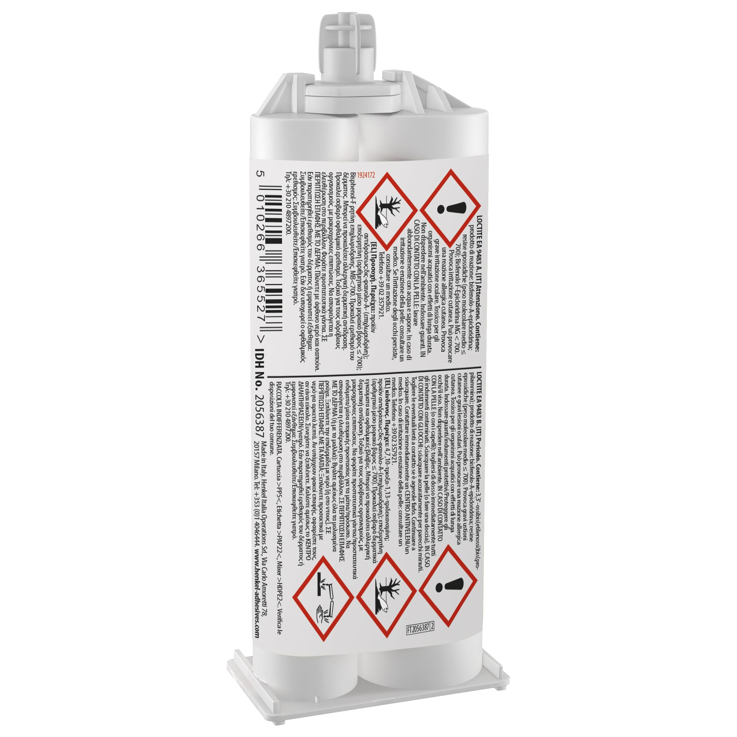 LOCTITE EA 9483, Adesivo epossidico bicomponente, Colla epossidica altamente resistente, Adesivo trasparente liquido, 1 cartuccia da 50ml