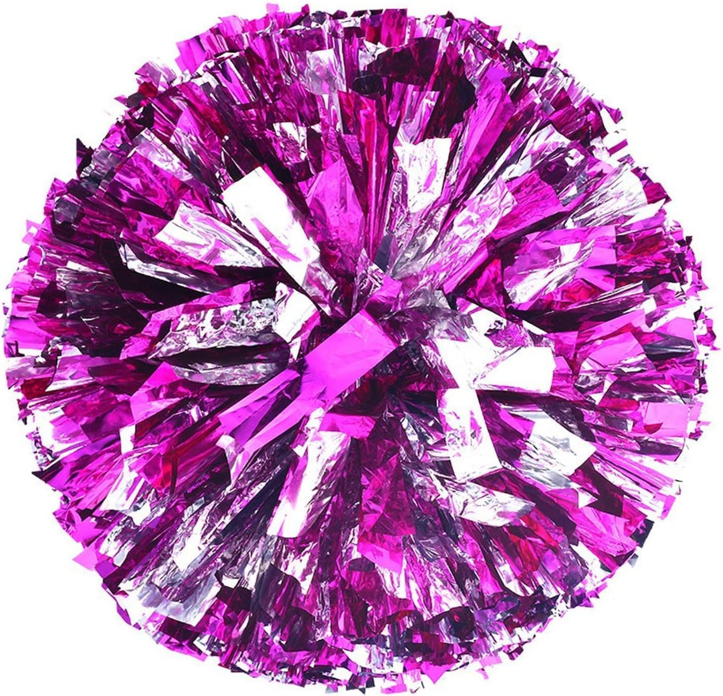 2 Pack pom poms Cheerleading with Baton Handle Plastic Ring Cheer Poms Cheerleading Pompoms for Sports Party Dance Team Accessories Cheering Squad Spirit(Color:A-8)