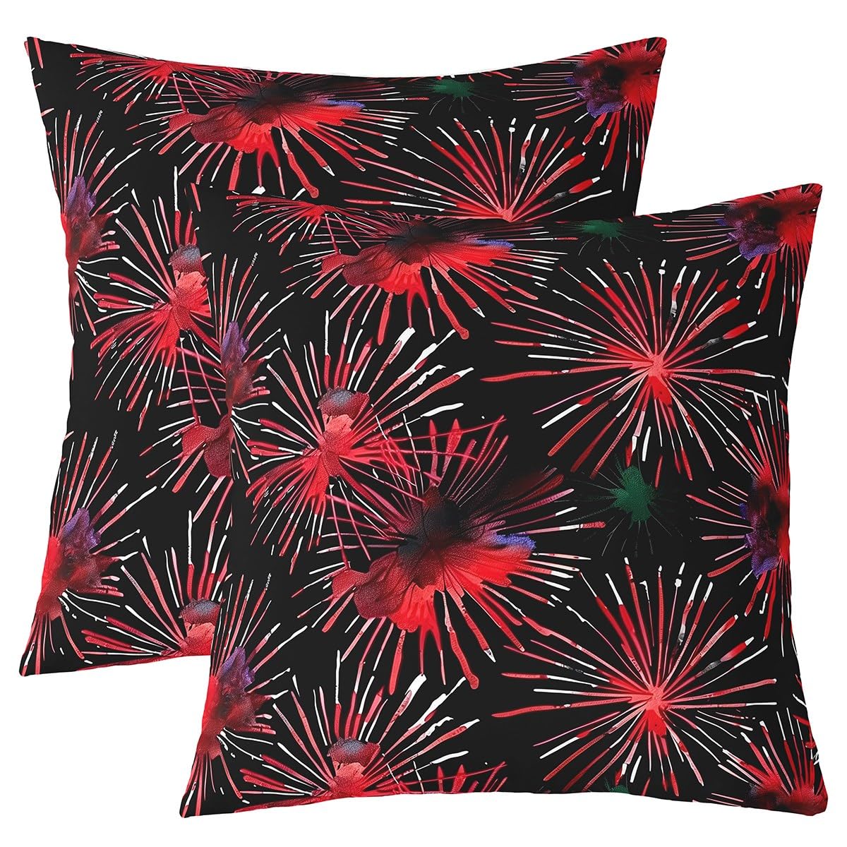 Loussiesd Red Damask Throw Pillow Covers 50x50cm Set of 2 Soft for Girls Boys Kids Vintage Floral Blossom Decor Pillowcases Room Decor Jacquard Exotic Bohemia Boho Victorian Baroque Cushion Case