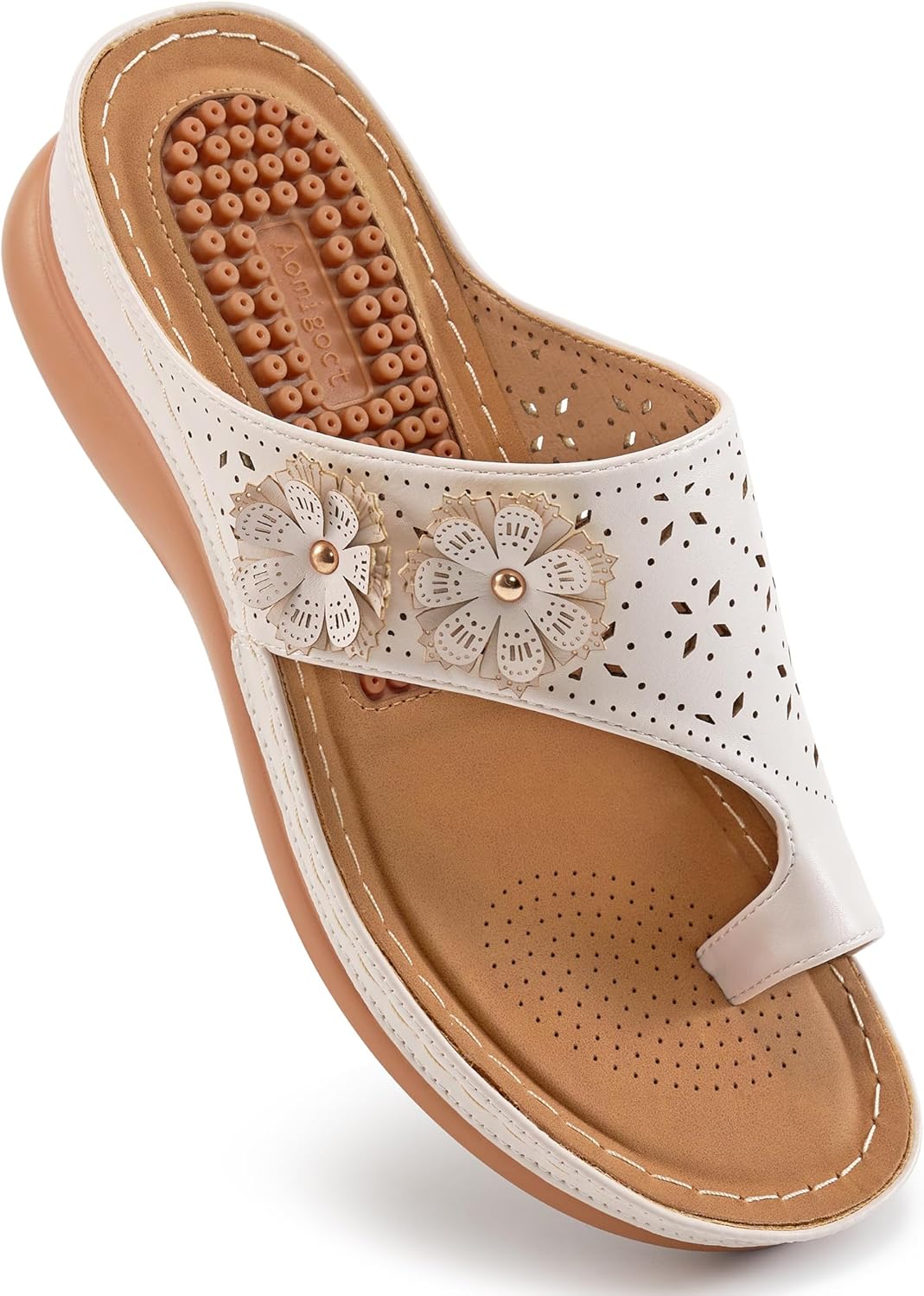 Aomigoct Sandals for Women Wedge Shoes: Comfortable Orthopedic Sandals Womens Dressy Summer Flip Flops Casual Walking Wedges