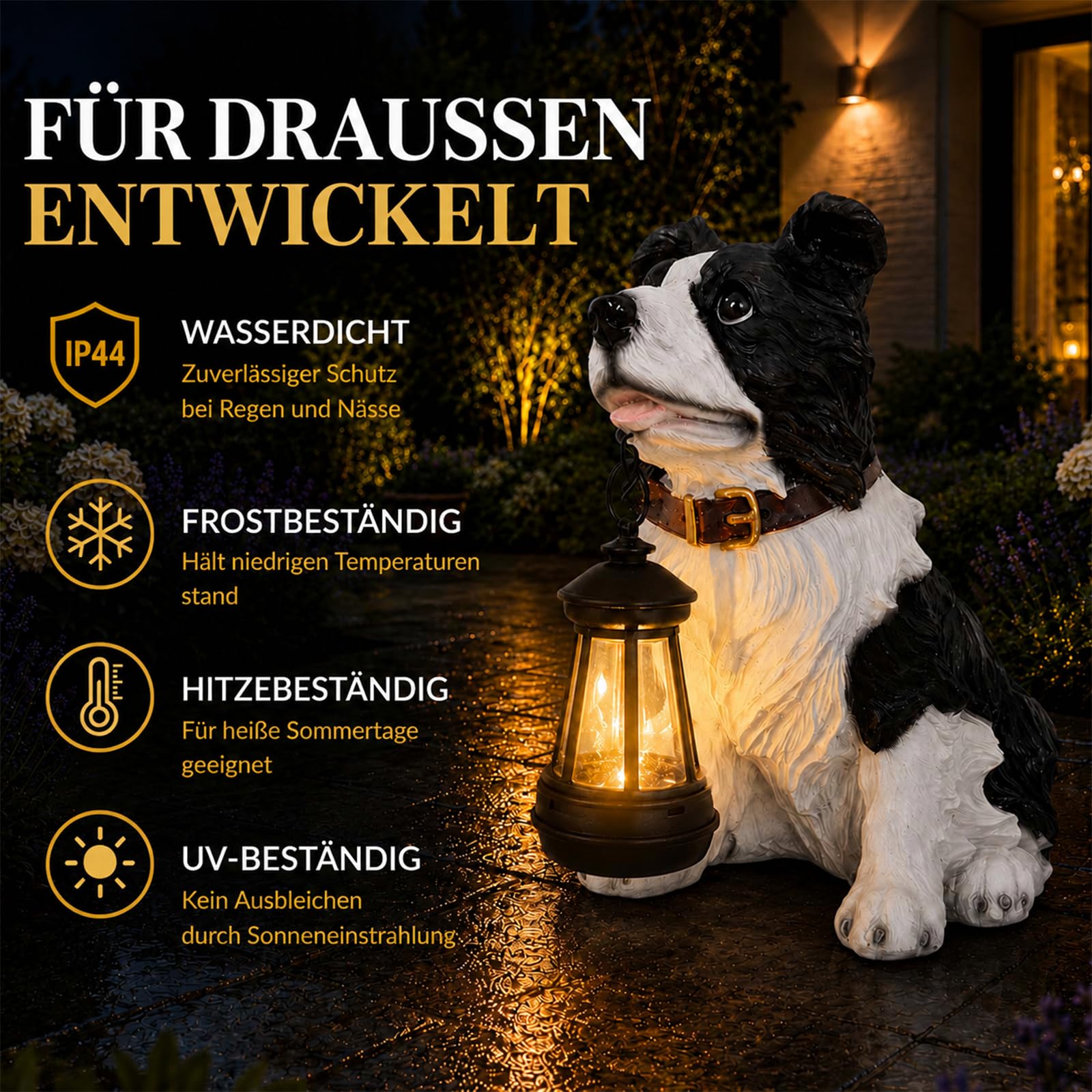 2026 Neue Solar-Hunde-Skulpturen für – Gartendekoration für den Hof