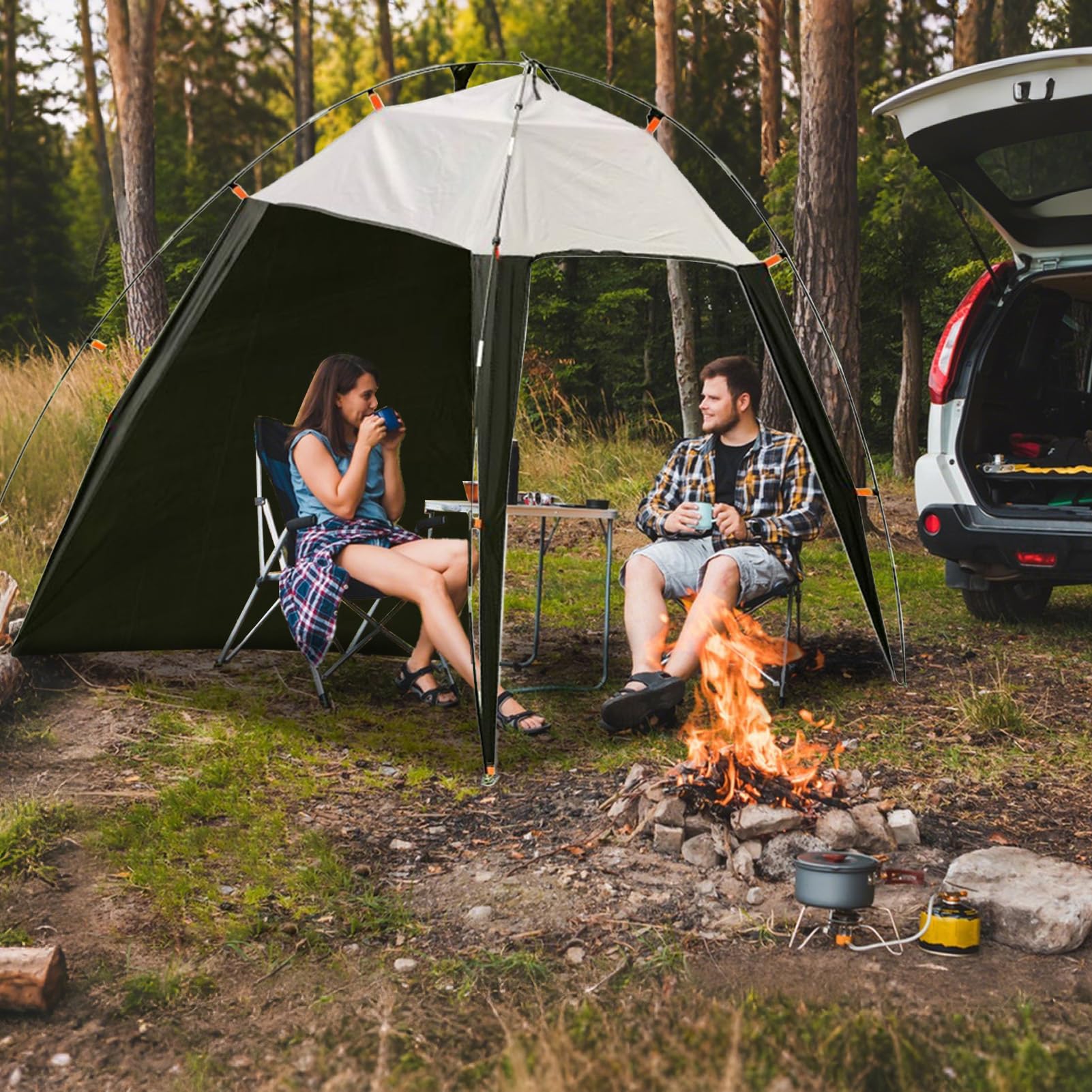 Sun Shade Canopy - Sun Shade Sail Impermeable | SHELERA DE CAMPAJE MULTIFUNCIONAL | Tienda Impermeable Ligera, Cubierta Portátil Para Senderismo Al Aire Libre, Viajes, Picnic, Rando