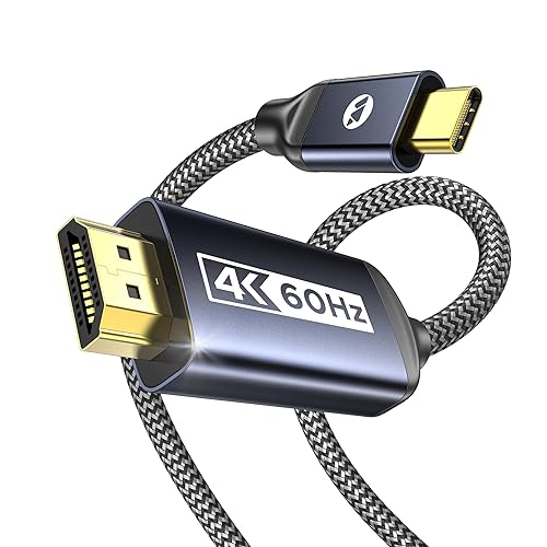 Warrky Cable USB C a HDMI 4K a 60Hz enchufe chapado en oro, aluminio Cable tipo C a HDMI 2.0 para oficina en casa, Thunderbolt 43 compatible con